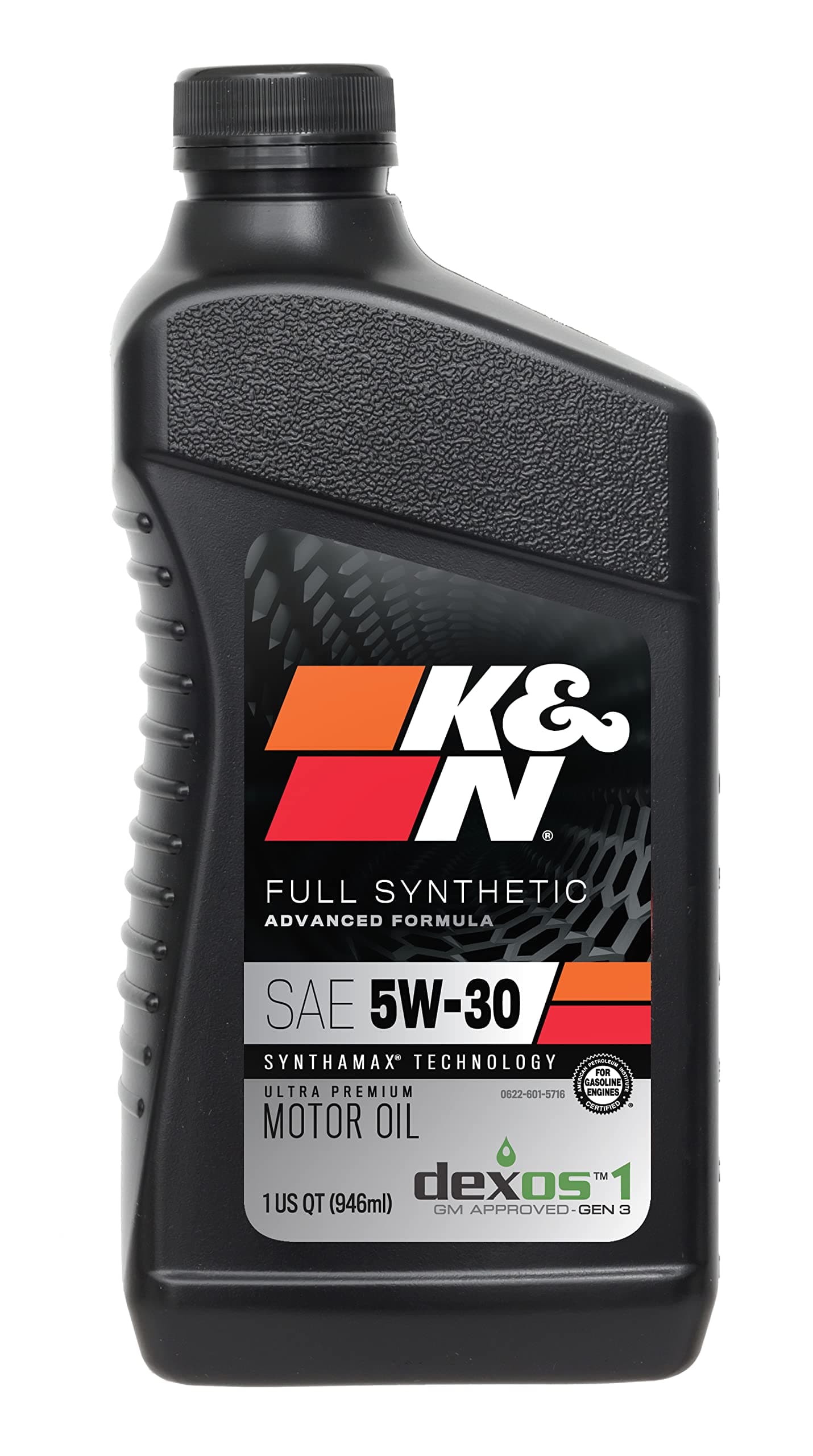 K&N Motor Oil: 5W-30 Synthetic Engine Oil: Premium Protection, High Mileage, 1 Quart