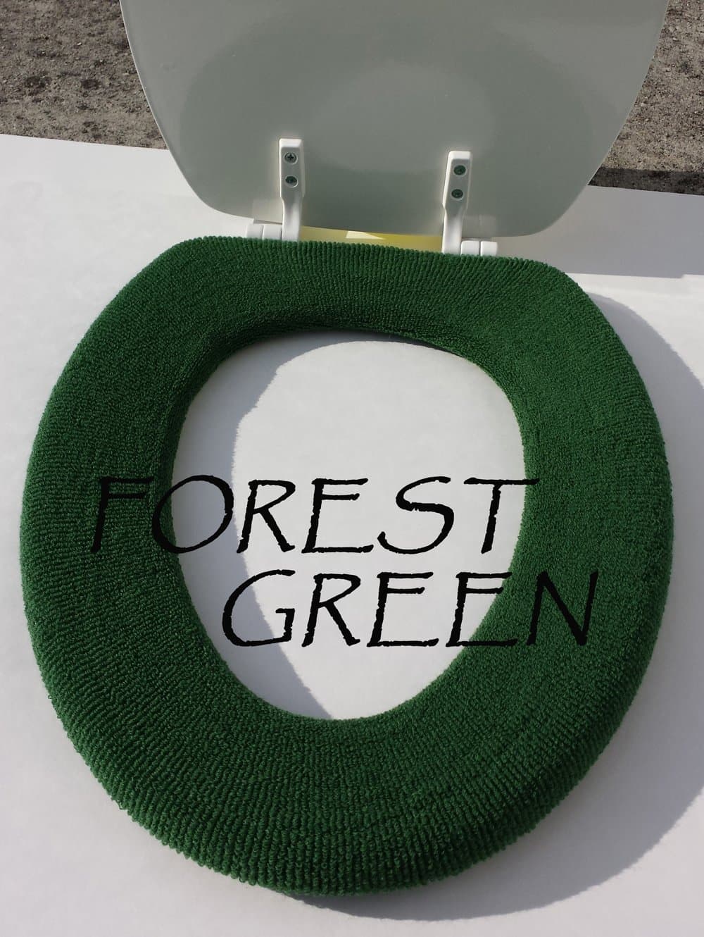 Bathroom Toilet Seat Warmer Cover Washable (Forest Green)