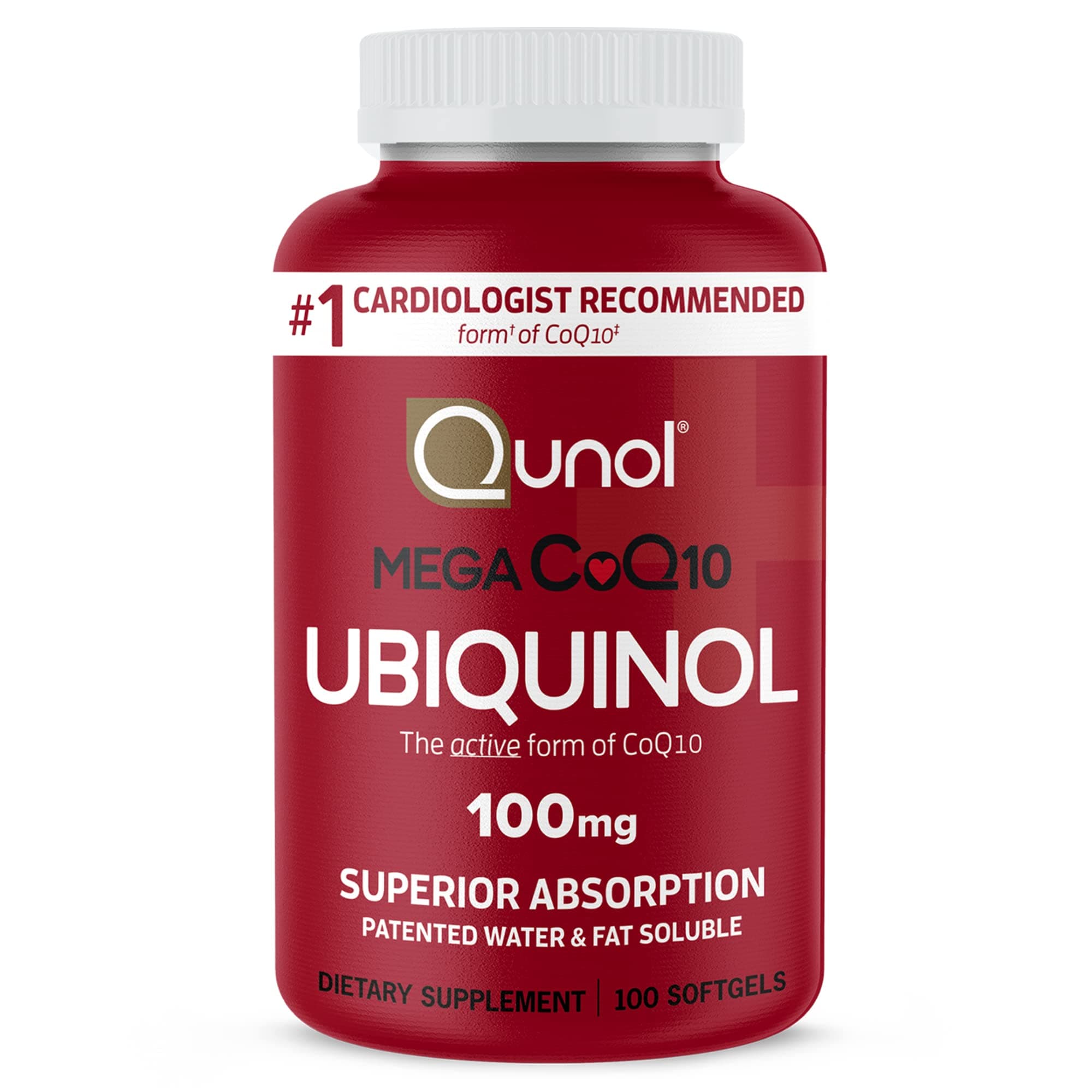 Qunol Mega Coq10 Ubiquinol 100Mg, 100 Softgels