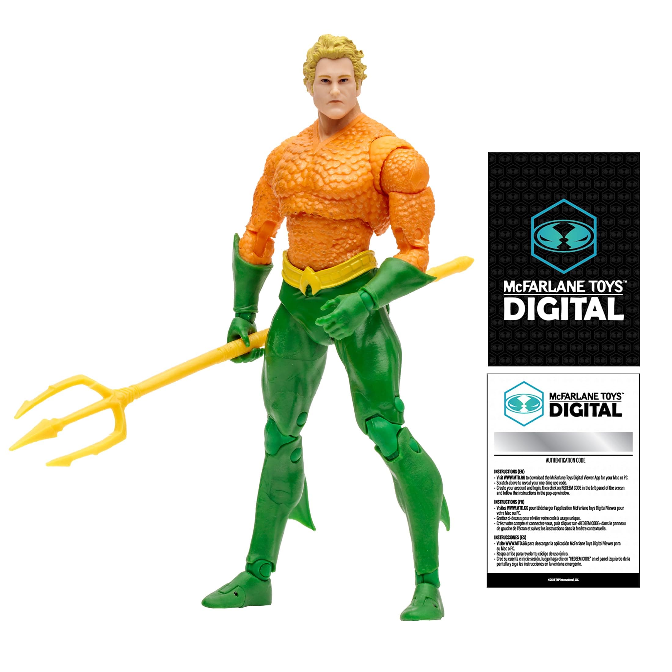 McFarlane Toys DC Direct Aquaman (DC Classic) 7" Inch Action Figure with Digital Collectible – Highly Detailed Collectible Figure – Ideal for Fans and Collectors