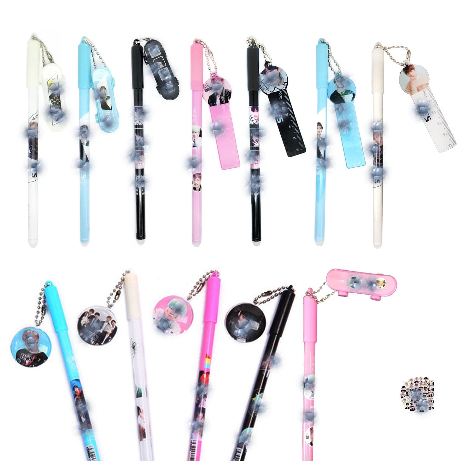 32 pcs Kpop BT$ Bangta$ n Boys Ballpoint Gel Pen for Army Gifts BT$ Stickers