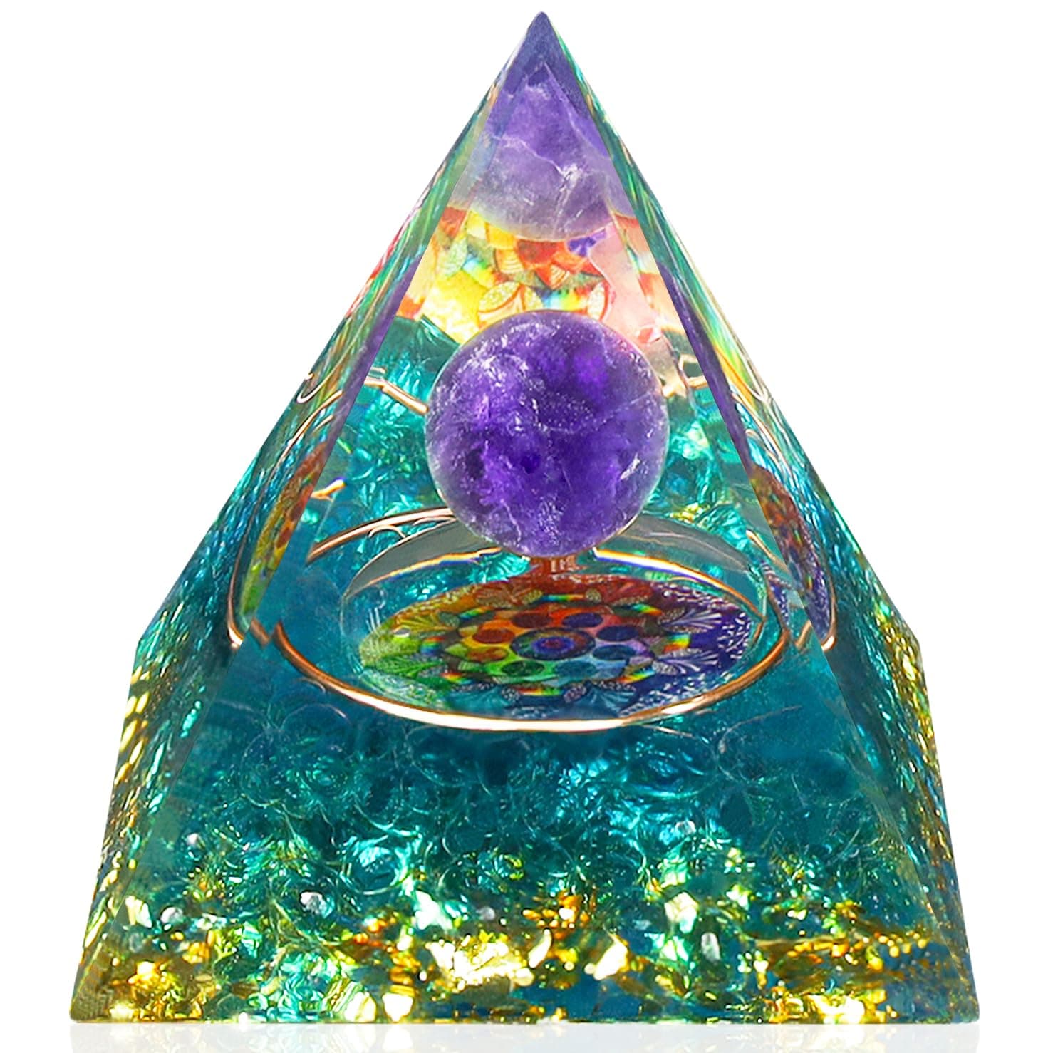 YATOJUZI 2.4" Healing Crystals Tower Green Aventurine Chakra Reiki Orgonite Gemstones for Attracts Lucky Positive Energy Wisdom Success Suit for Meditation Accessories Birthday Gifts for Women Men