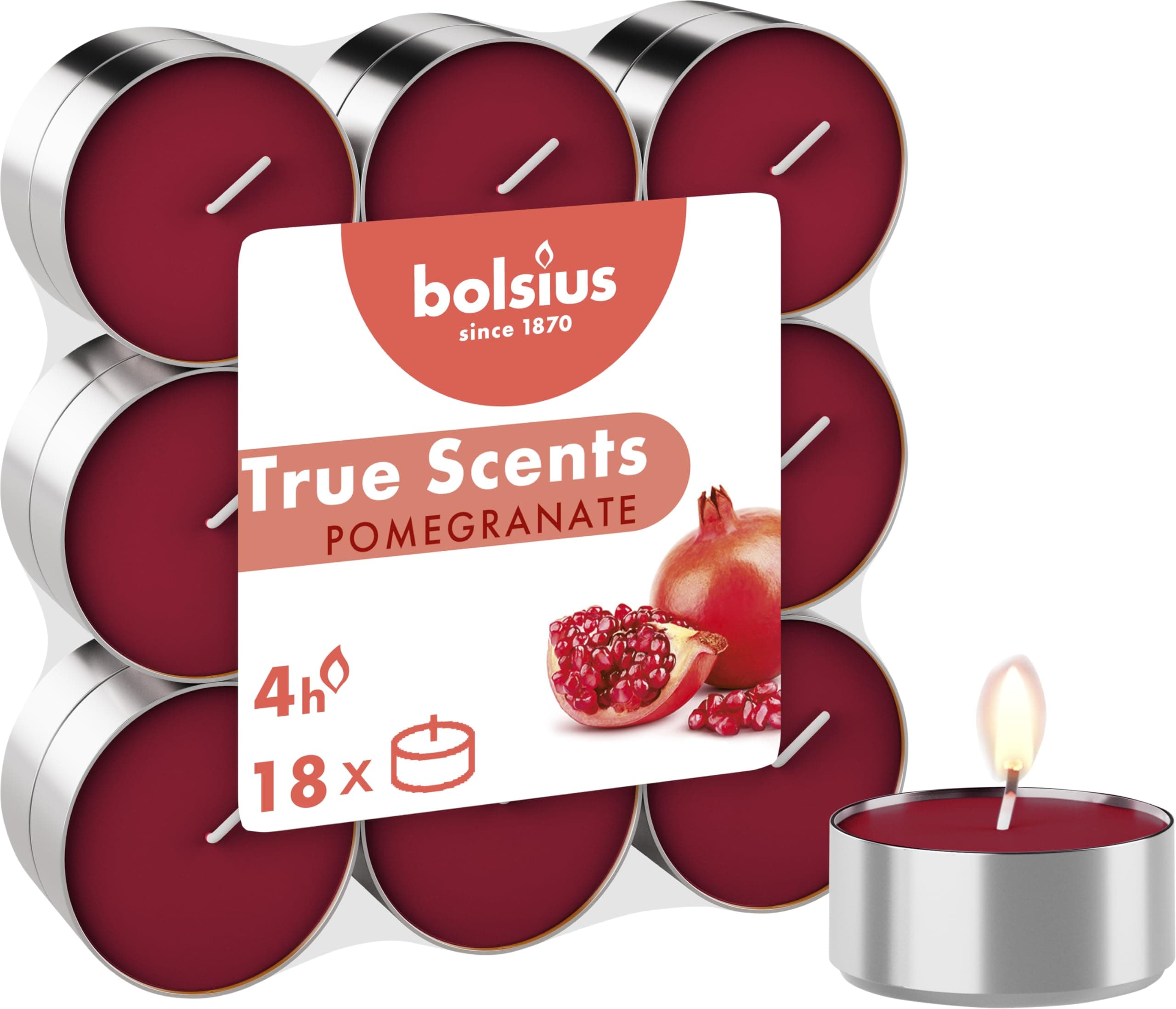 Bolsius - Fragrance Tealights - Vanilla - Pack of 18 - Long Burning Time of 4 Hours - Household Candle - Interior Decoration - Natural Extracts - Includes Natural Vegan Wax - No Palm Oil