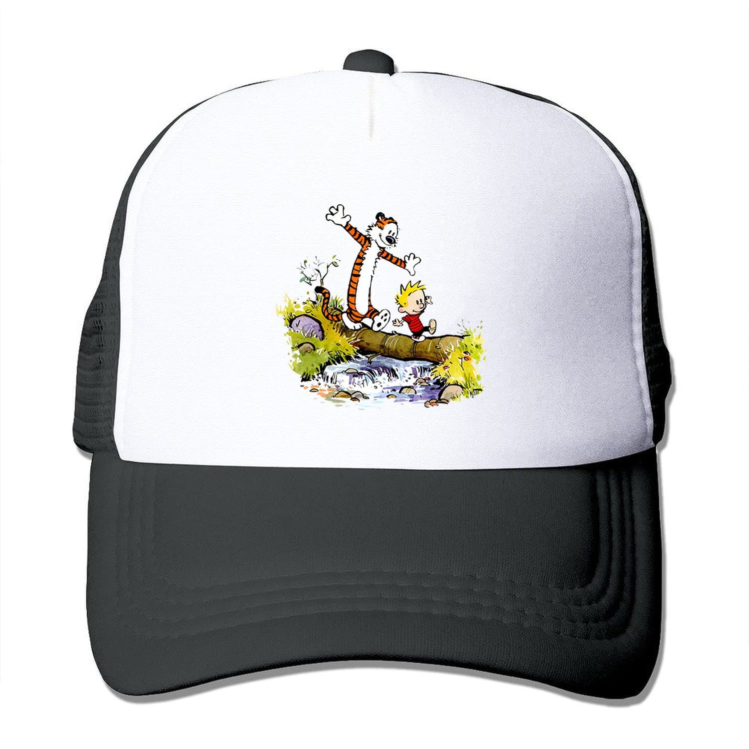 Lianbang Calvin and Hobbes Cartoon Adjustable Printing Mesh Cap Unisex Adult Sun Visor Baseball Mesh Hat Apparel