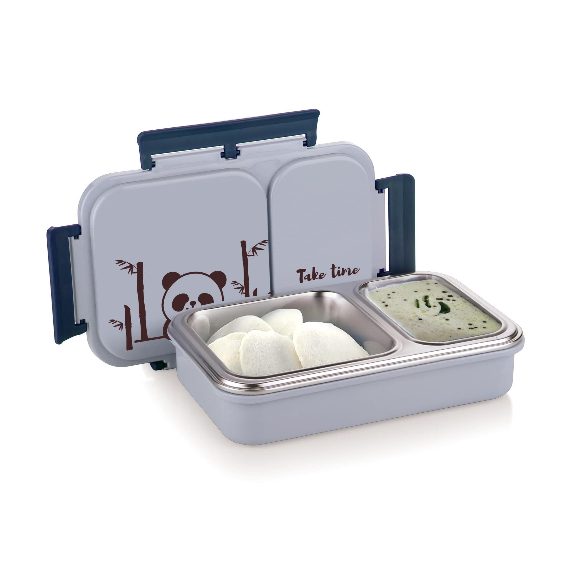 ATTRO Stainless Steel Legacy 2 Insulated Lunch Box with Two Compartment Bpa Free, Food Grade Ideal for School, Picnic, Office & Outdoor - 600Ml Grey