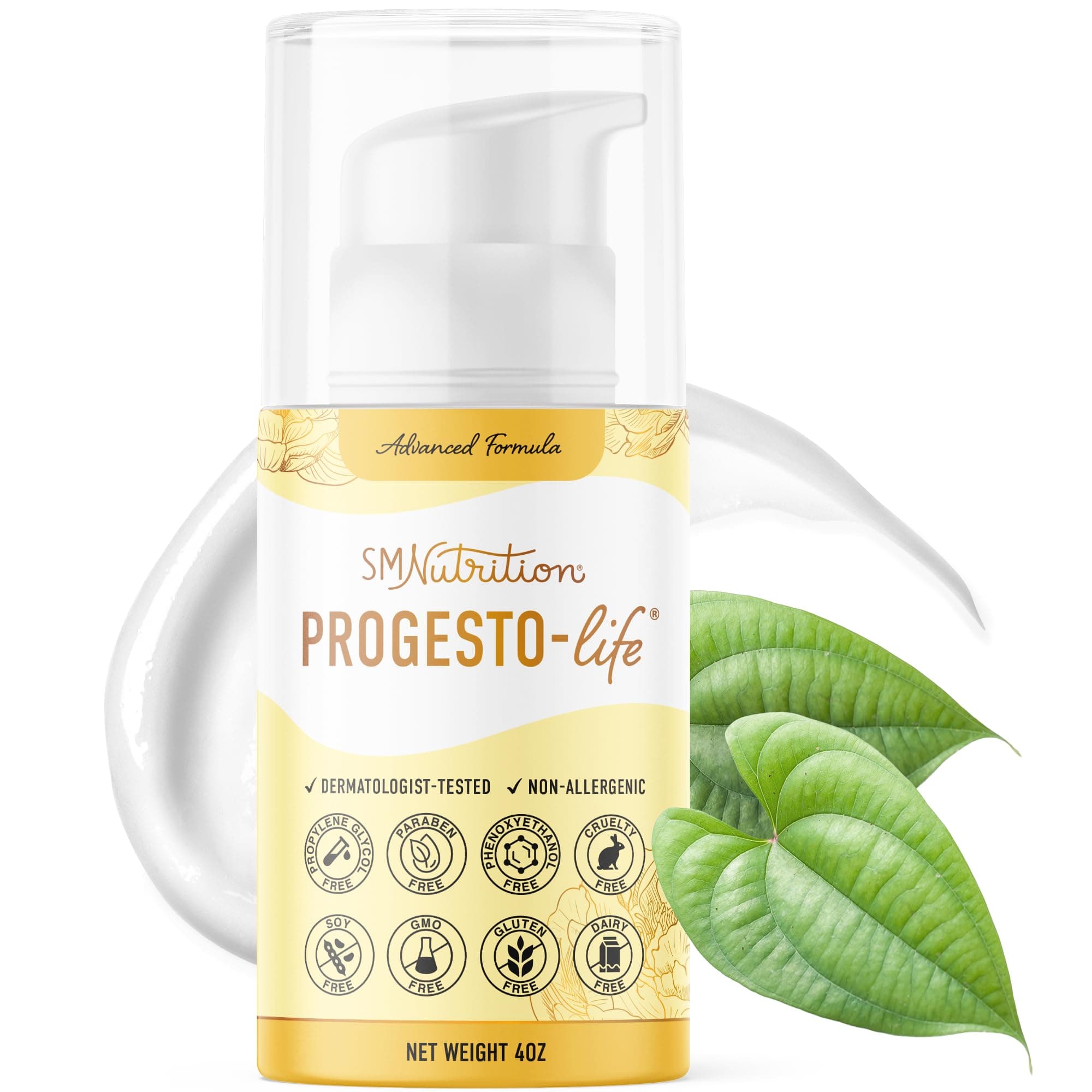 Progesterone Cream (Bioidentical) 4oz Pump of 2000mg USP Bio-Identical Progesterone. For Women during Menopause, PCOS or TTC. Paraben-Free, Soy-Free & Non-GMO. Best Topical Creams
