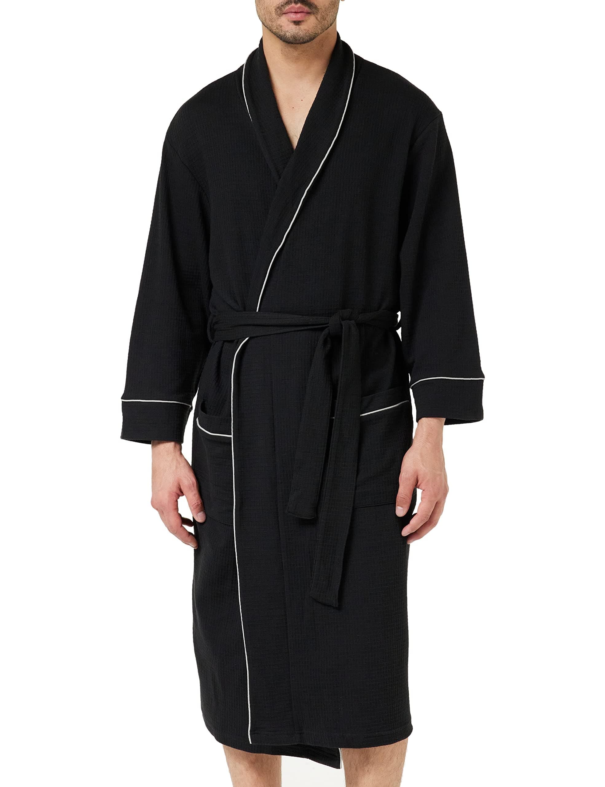 Amazon Essentials Men's Lightweight Waffle Fabric Robe