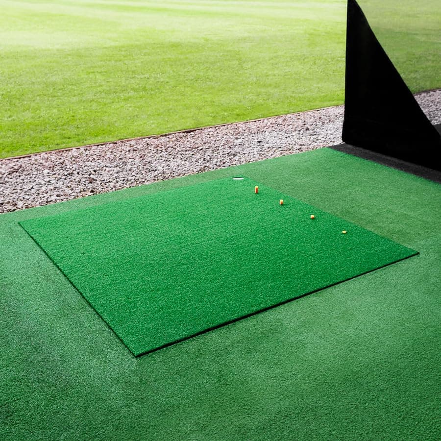 FORZA Driving Range Golf Practice Mat – 5ft x 5ft All-Weather Fairway Turf with Optional Rubber Base & Ball Tray for Home or Indoor Training