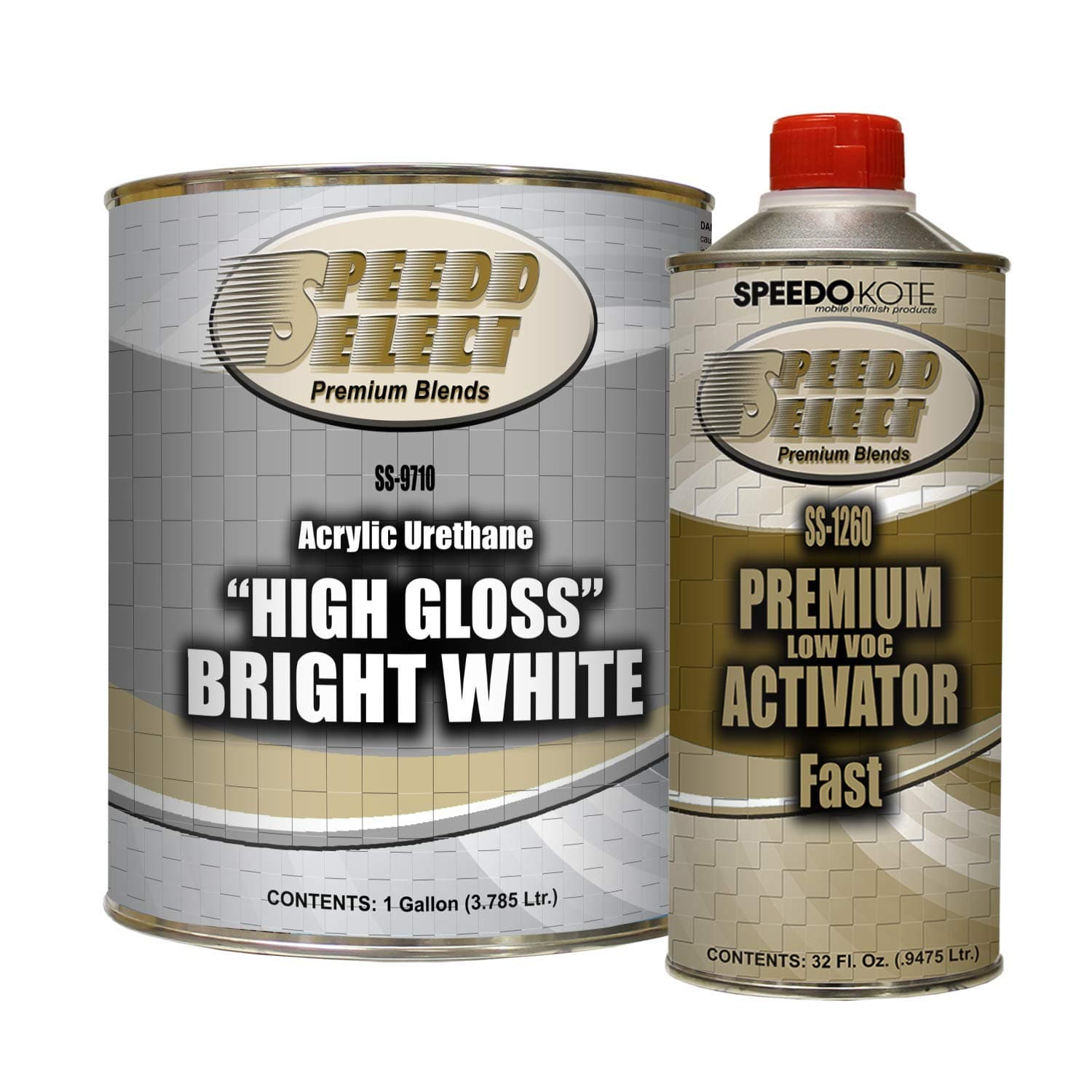 Speedokote High Gloss Bright White 2K Acrylic Urethane, 4:1 Gallon Kit, SMR-9710/1260