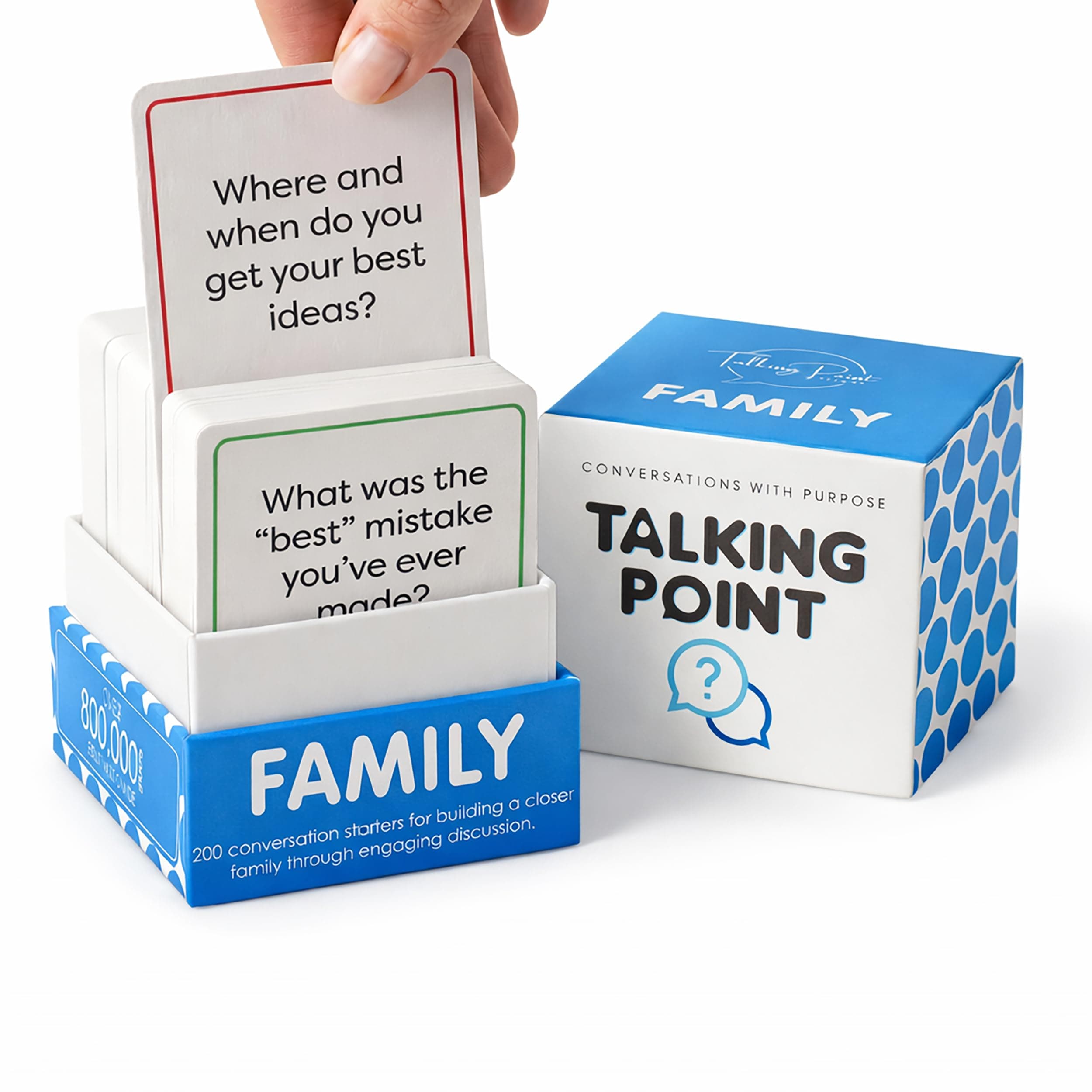 200 Family Conversation Cards - Put Down The Phones & Connect with Family - Get to Know Each Other Better with Meaningful Talk - Let Kids Express Themselves, Great for Dinner Table & Road Trips
