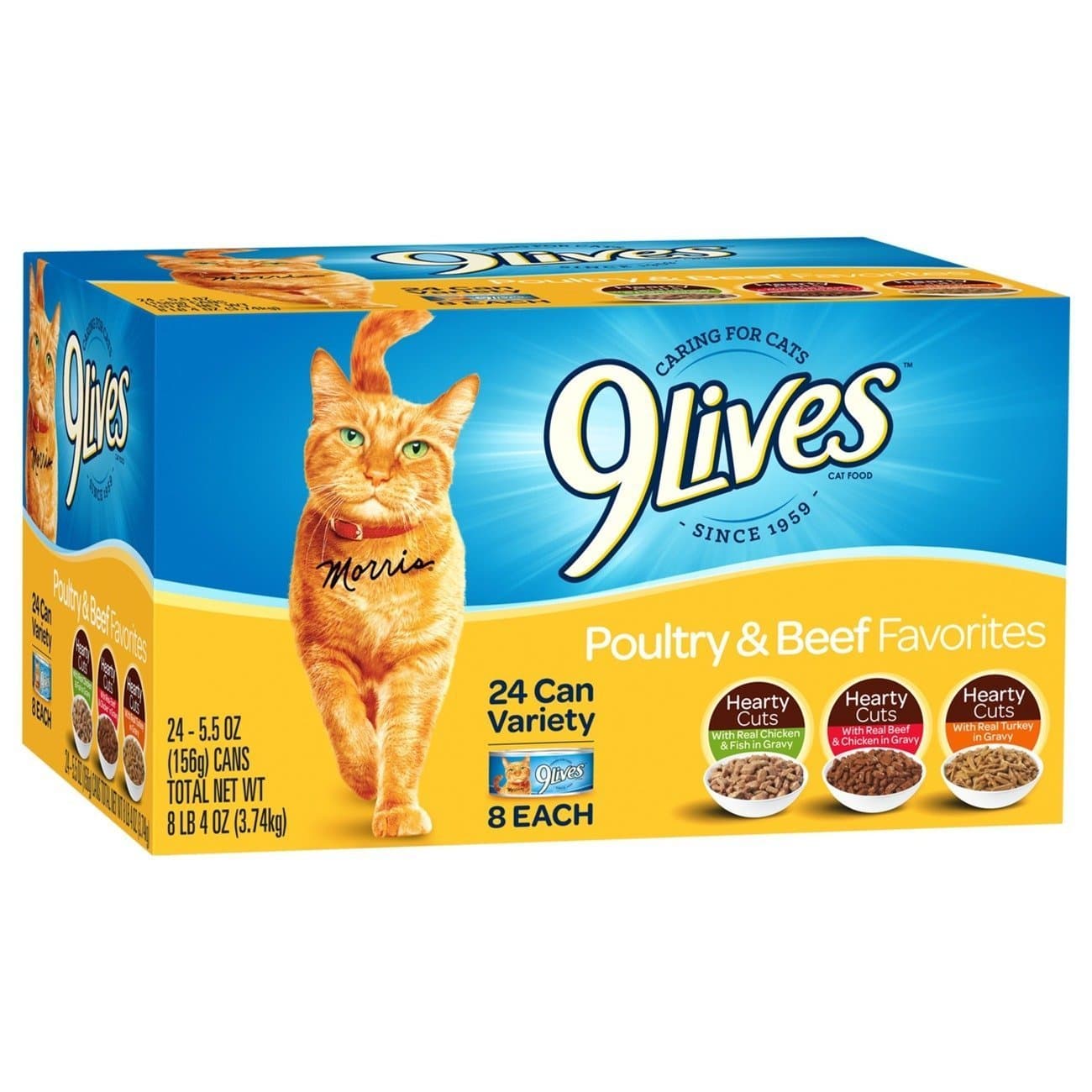 9Lives Poultry And Beef Variety Pack, 5.5 Ounce (Pack of 24)