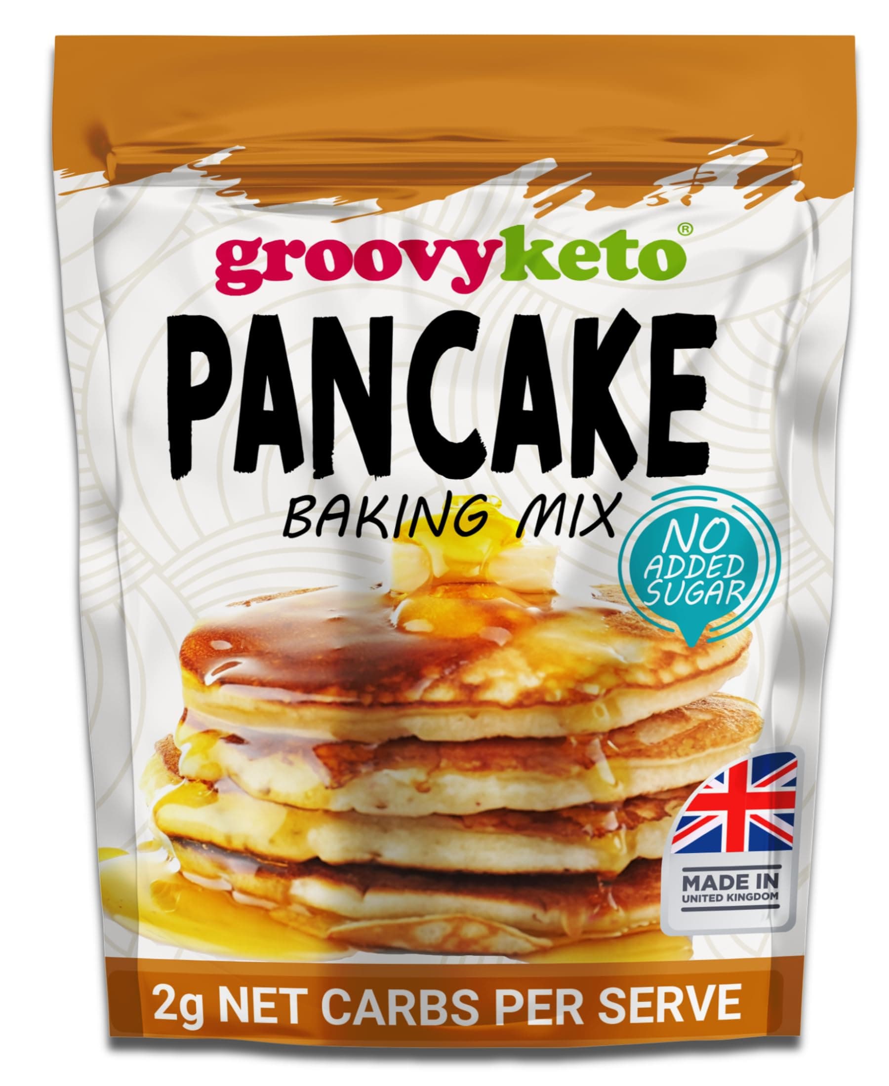 Groovy Keto Pancake & Waffle Mix | Low Carb | Keto Friendly | Sugar Free - Great alternative to Sweet American Style Pancakes - No Added Sugar, Diabetic Friendly, High Protein & Fibre - 240g pouch