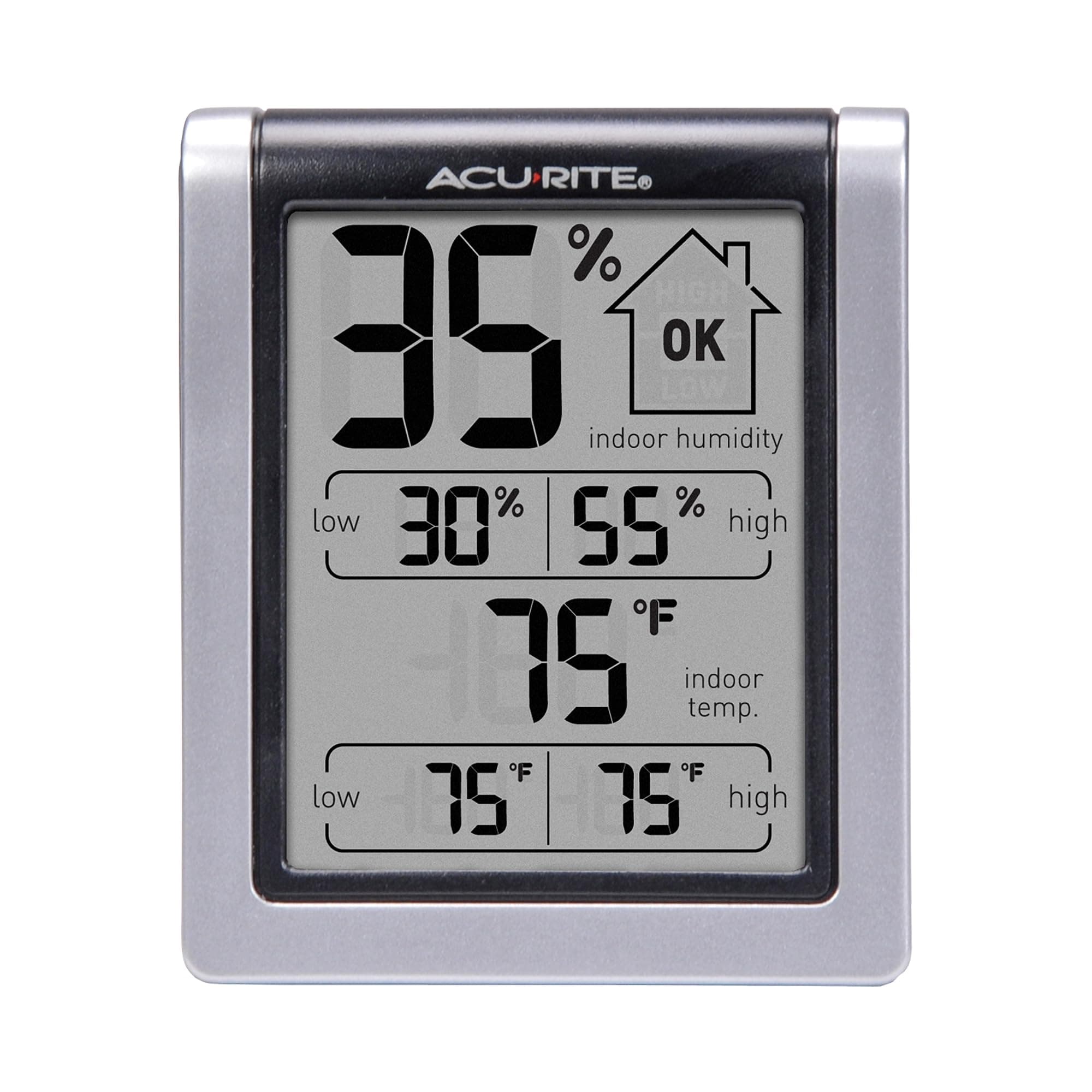 Acurite 00613 Digital Hygrometer & Indoor Thermometer Pre-Calibrated Humidity Gauge, 3" H X 2.5" W X 1.3" D