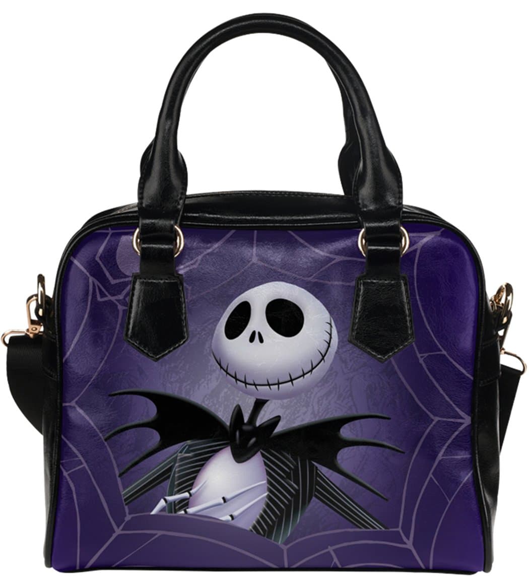 Ladies Shell Shoulder Handbag Women Handbag with Jack The Nigntmare Before Christamas Print. 9.45"(L) x 3.54"(W) x 8.27"(H)