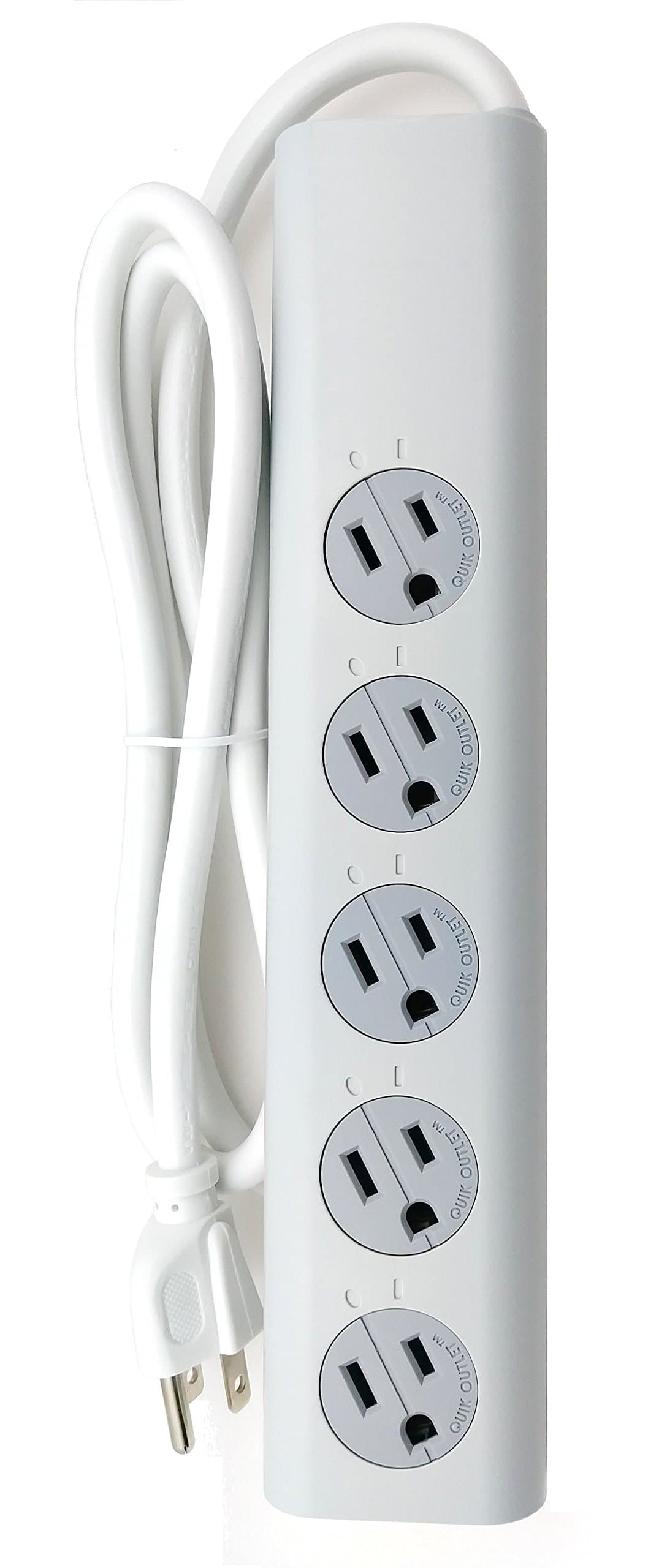 Power Strip with Twist To Unplug Outlets, 125VAC 5-Outlets, Safeguarded Switch with Built-in 14A Circuit Breaker