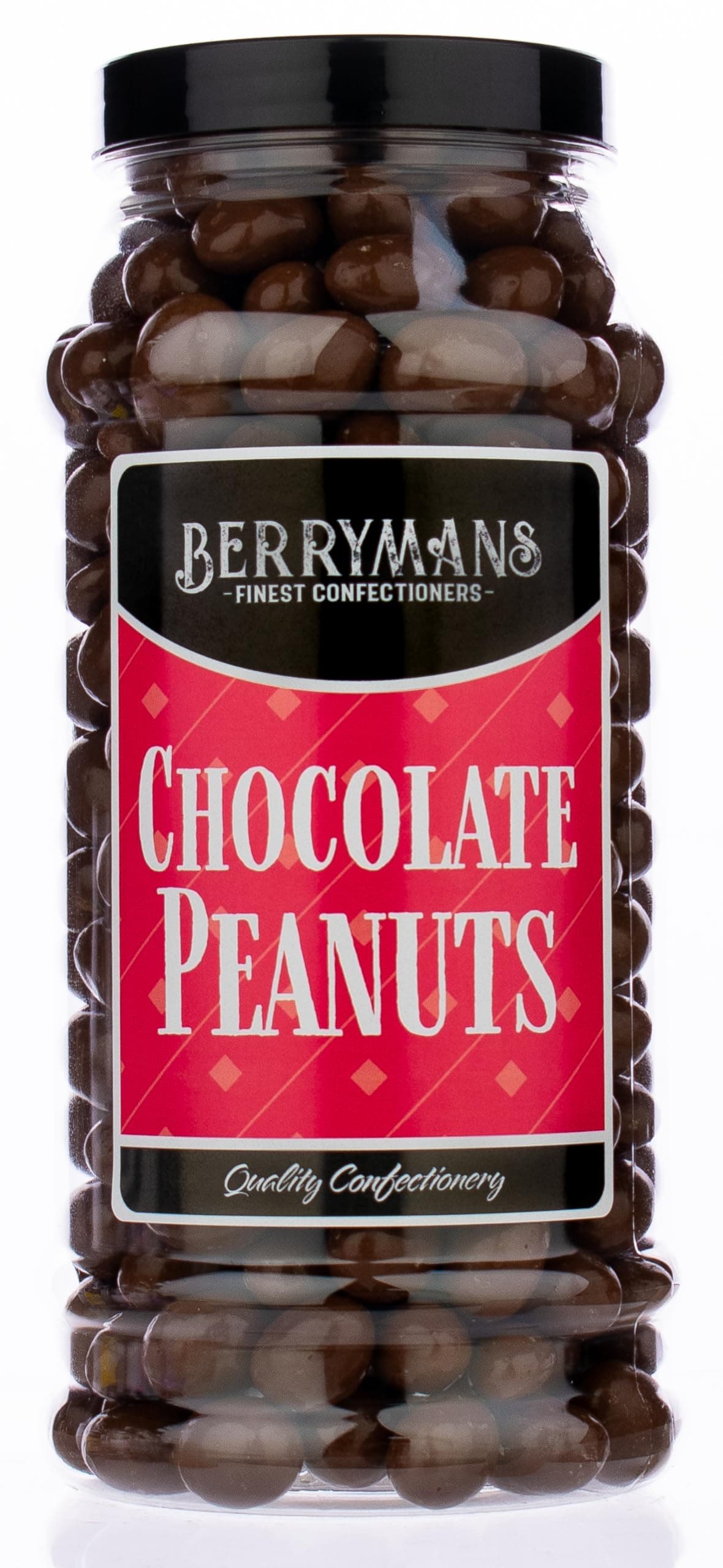 Original Chocolate Peanuts Retro Sweets Gift Jar By Berrymans Sweet Shop - Classic Sweets, Traditional Taste.