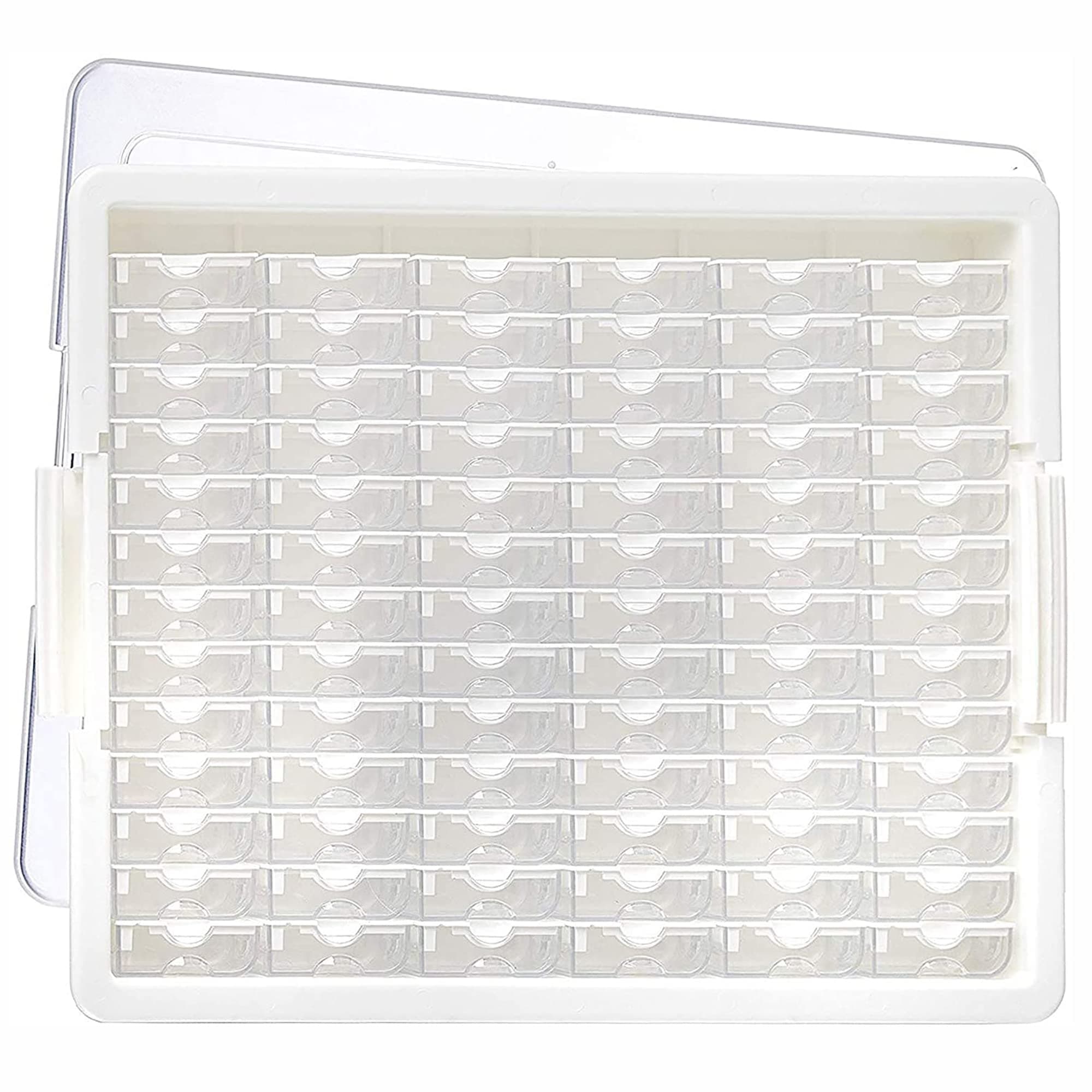 Elizabeth Ward Bead Storage Solutions: 82-Piece Tiny Storage Tray – Bead Organizer with 78 Tiny Containers, a Tray and Lid for Beads and More