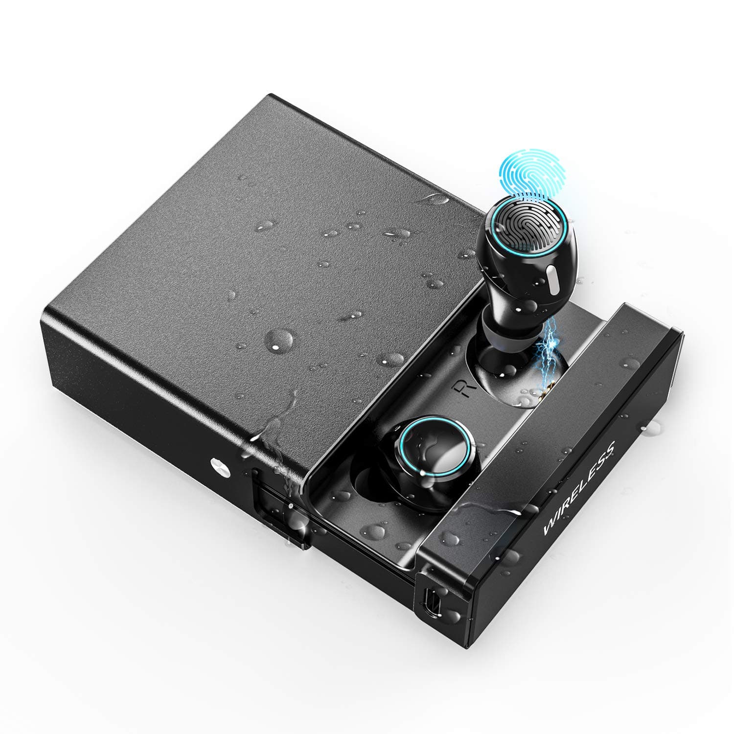 Yarber Mini True Wireless Bluetooth Earbuds, Bluetooth 5.0 Stereo Earphones with 3400mAh Charging Case, IPX6 Waterproof Headsets, 120H Playing Time for Work Sports