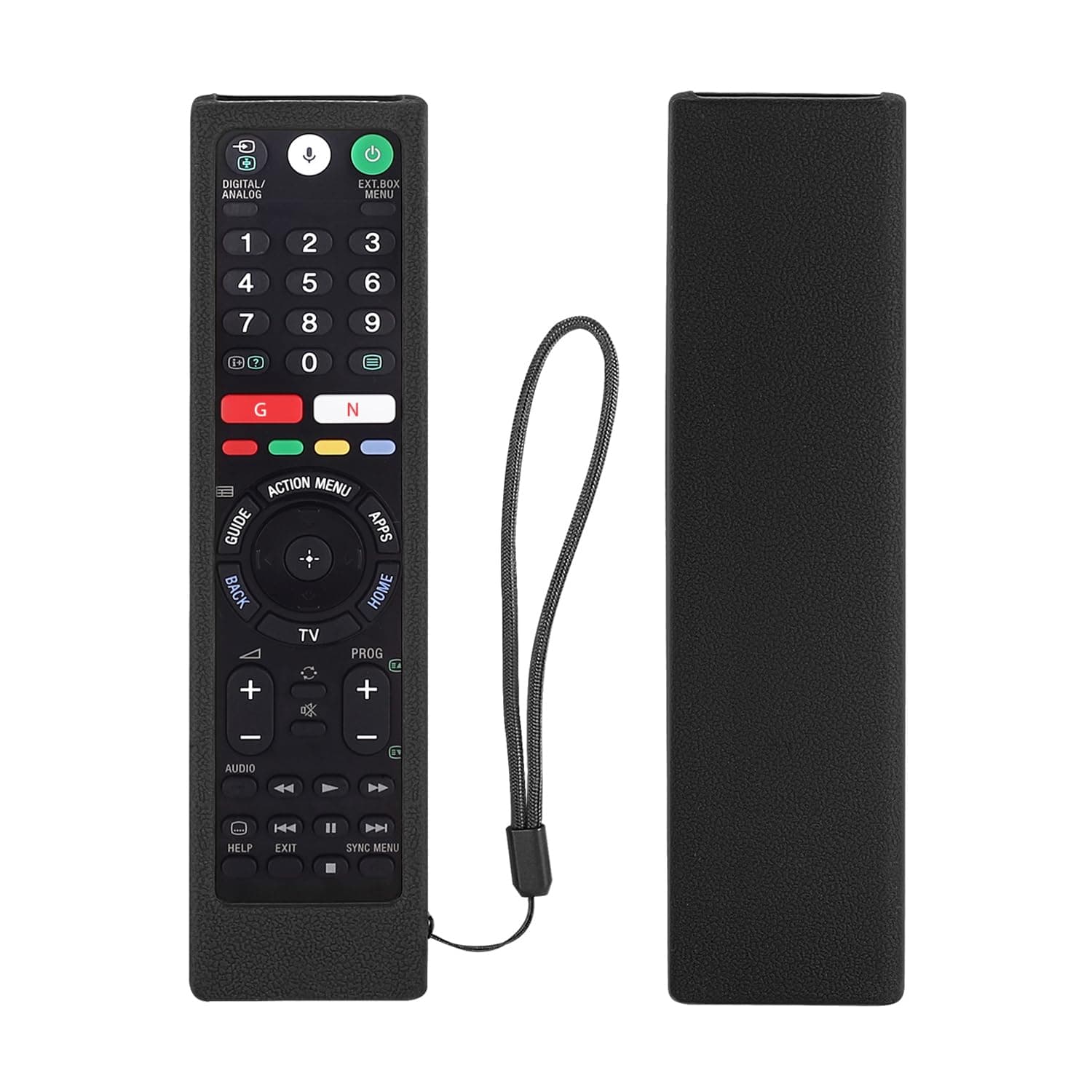 YiBiChin Protective Case for Sony TV Remote RMT-TX100D RMF-TX310E RMT-TX300E Washable Shockproof Remote Control Case for Sony Smart Android Voice Remote Control with Lanyard (Black)