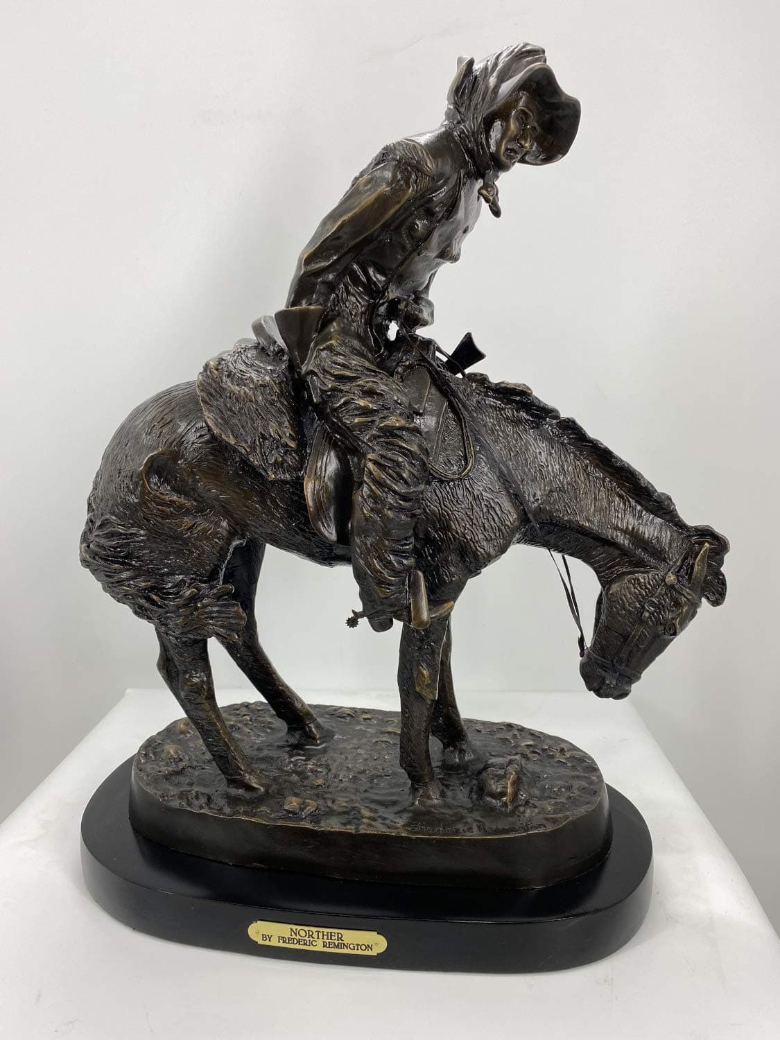 NortherAmerican Bronze Handmade Sculpture by Frederic Remington Regular Size 23 inch High