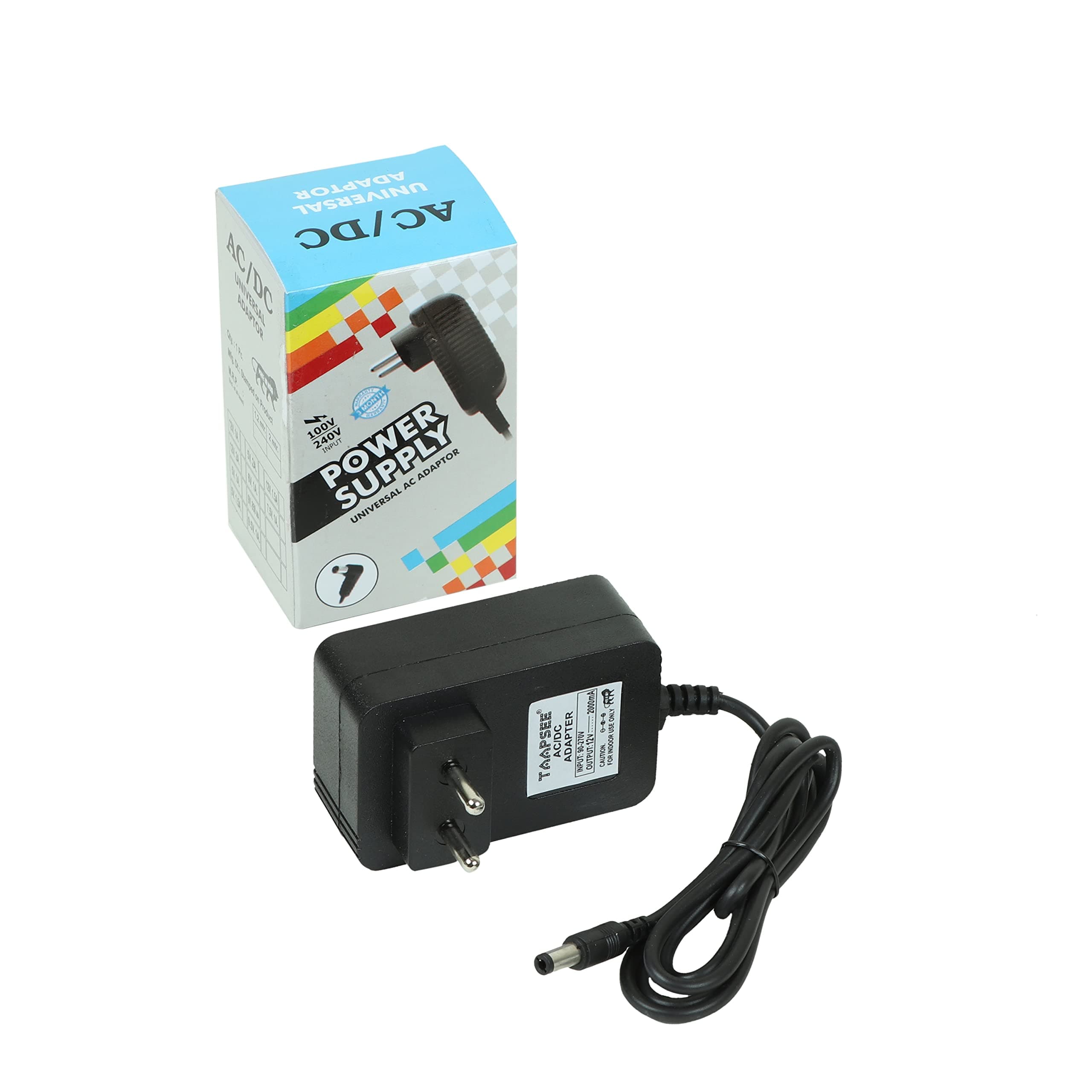 TAAPSEE DC12V 2A Power Supply Adapter, Taapsee AC100-240V to DC12V Transformers, Switching Power Supply for 12V LED Strip Lights, 12 Volt 2 Ampere Power Adaptor, 2.1mm X 5.5mm