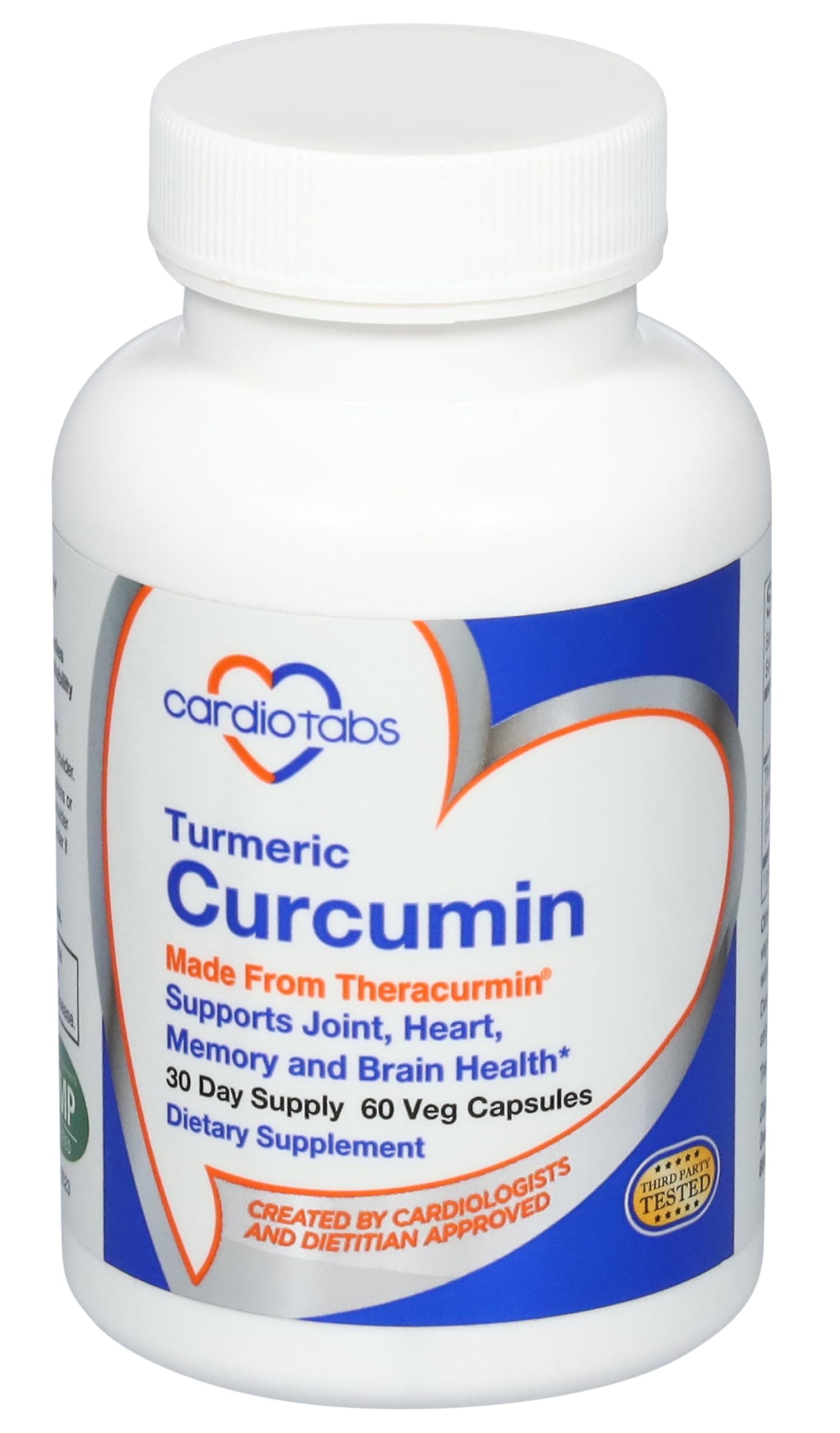 Turmeric Curcumin - Joint, Heart, Memory & Brain Supplement with 600 mg Theracurmin, Highly Absorbable Curcumin Supplements, 60 Vegetarian Curcumin and Turmeric Capsules, 30-Day Supply