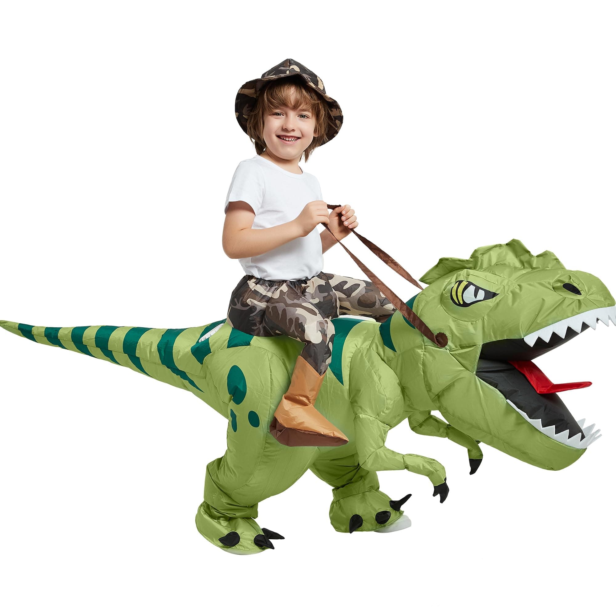 One Casa Inflatable Dinosaur Costume Riding T Rex Air Blow up Funny Fancy Dress Party Halloween Costume for Kids