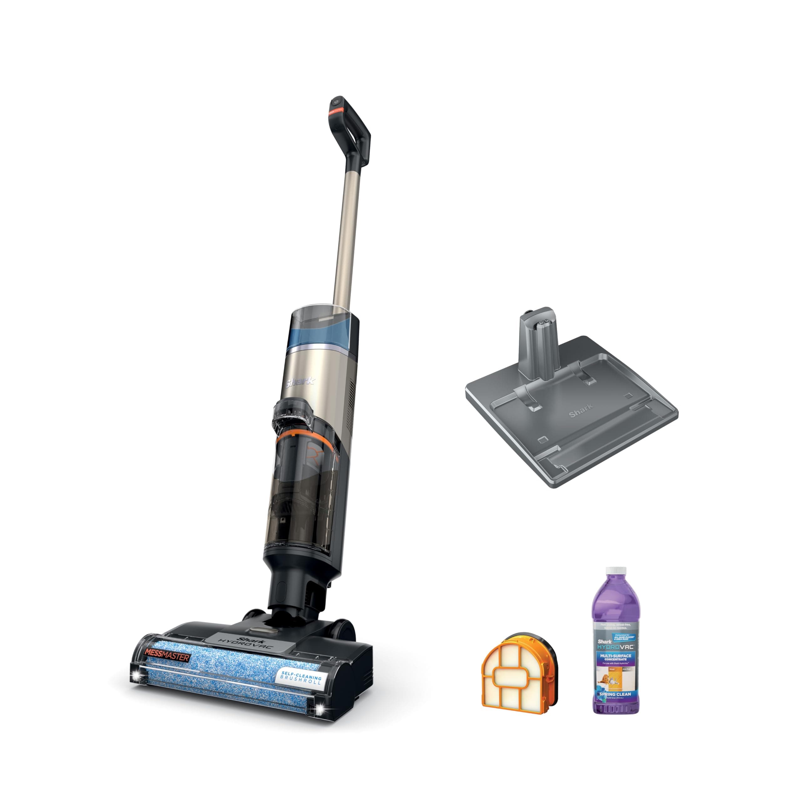 HydroVac MessMaster Wet Dry Vacuum Cleaner, Cordless, 3-in-1 Vacuum Mop All in One & Self-Cleaning System, Lightweight, Powerful Suction, for Hard Floors & Area Rugs, Stone, WD261,Rose Gold