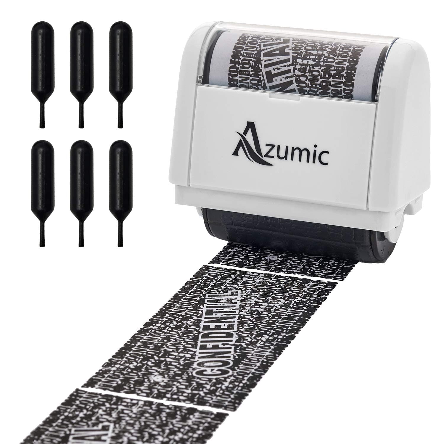 Identity Theft Protection Roller Stamp 6 Pack Refills - Confidential Address Blocker Anti Theft Prevention Stamps - by Azumic