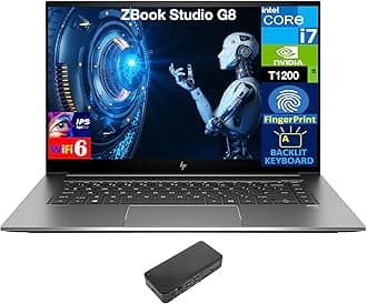 HP ZBook Studio G8 Workstation Workstation 15.6" 60Hz IPS FHD Display (Intel i7-11850H, NVIDIA T1200 4GB, 32GB DDR4, 512GB SSD, Backlit KB, Fingerprint, 2 Thunderbolt 4, Win 10 Pro) w/USB-C Dock