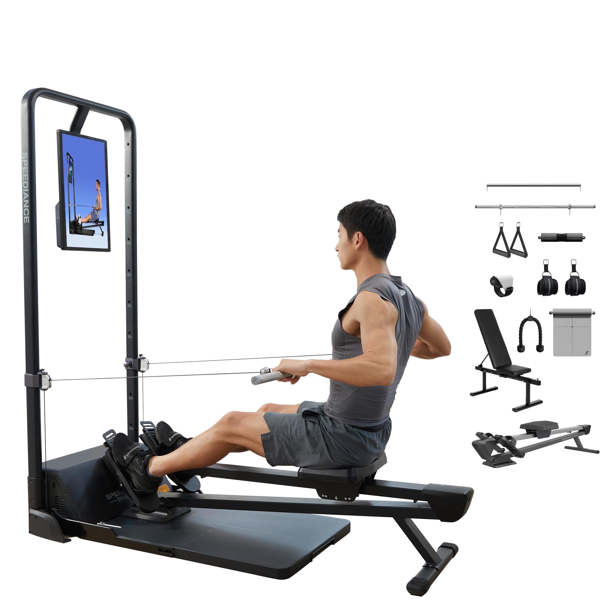 Speediance Gym Monster｜ホームジム用スマートフィットネスマシン｜オールインワン筋トレマシン｜省スペース設計｜220ポンド（100kg） デジタル負荷｜日本語対応AIトレーニングプログラム｜家庭用トレーニングマシン｜筋トレマシーン トレーニングマシンランキング上位｜トレーニングマシン 家庭用｜きんとれマシン｜チェストプレス搭載