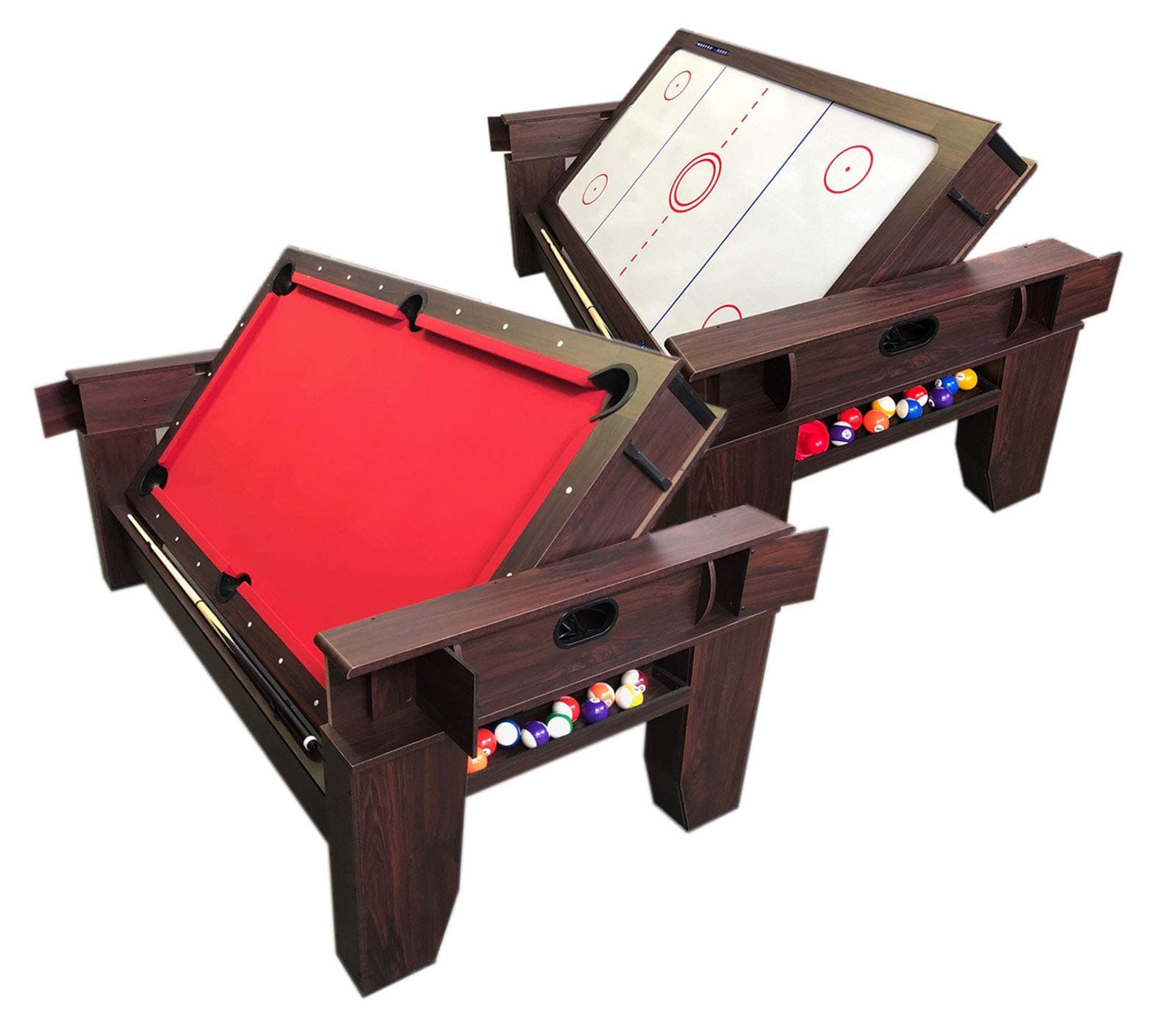grafica ma.ro srl 7 Ft Red Pool Table Billiard Indoor sports and Air Hockey Game mod.Billardhockey