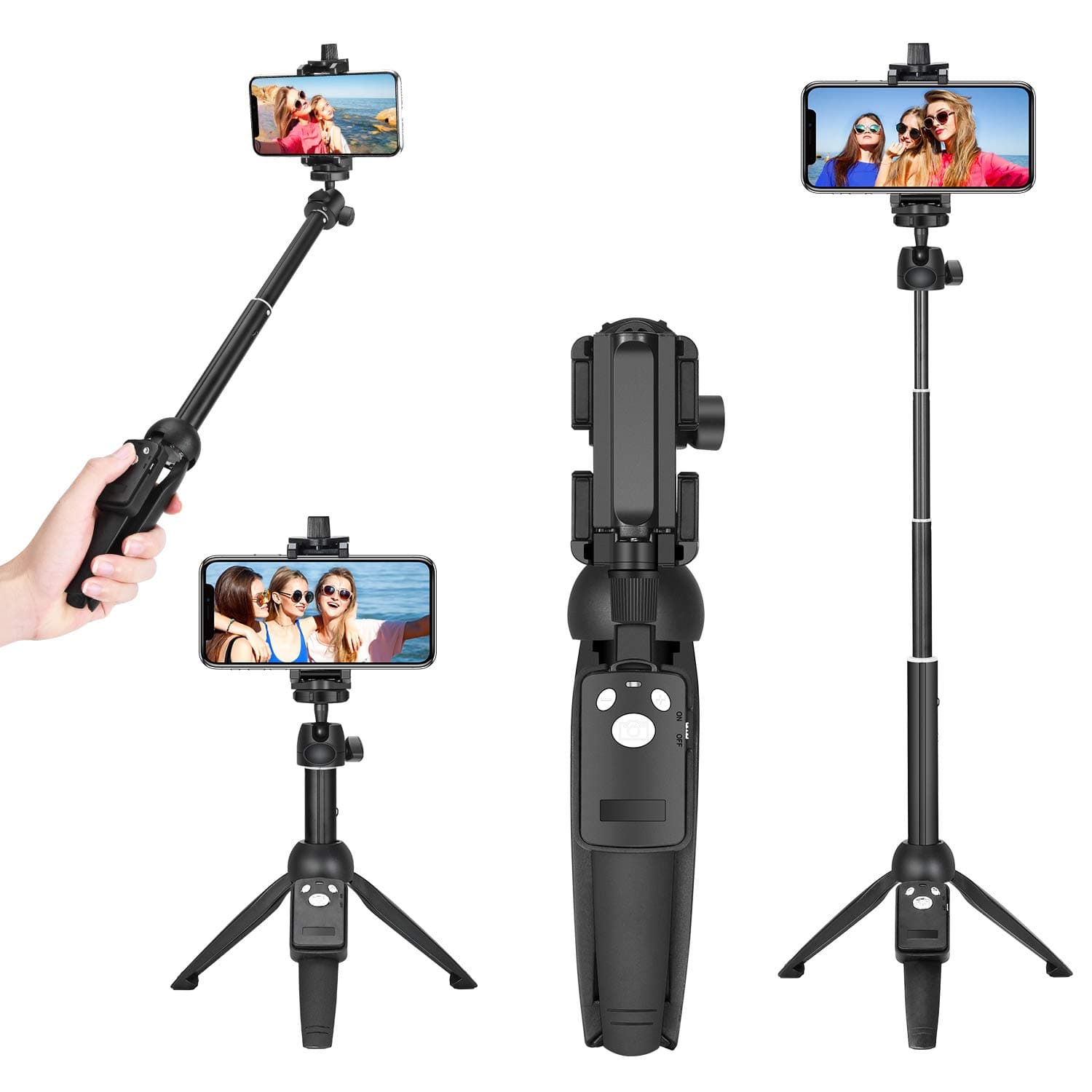 Wevon Selfie Stick, 40 inch Extendable Phone Tripod Stand with Bluetooth Remote Shutter Compatible with iPhone 12 11 Pro Xs Max Xr X 8 7 Plus, Android, Samsung Galaxy S20 S10 S9 and More, Lightweight