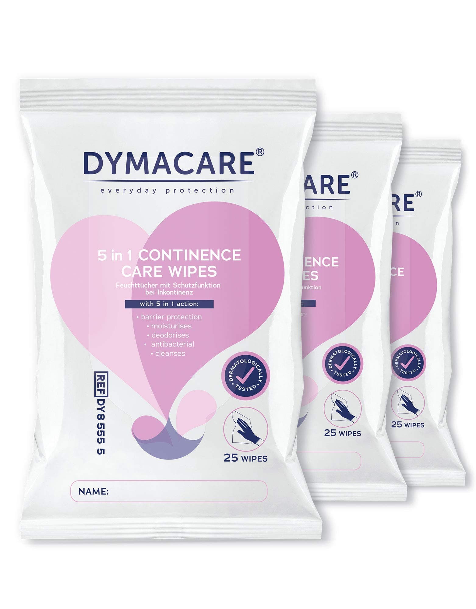 DYMACARE 5 in 1 Continence Care Wipes