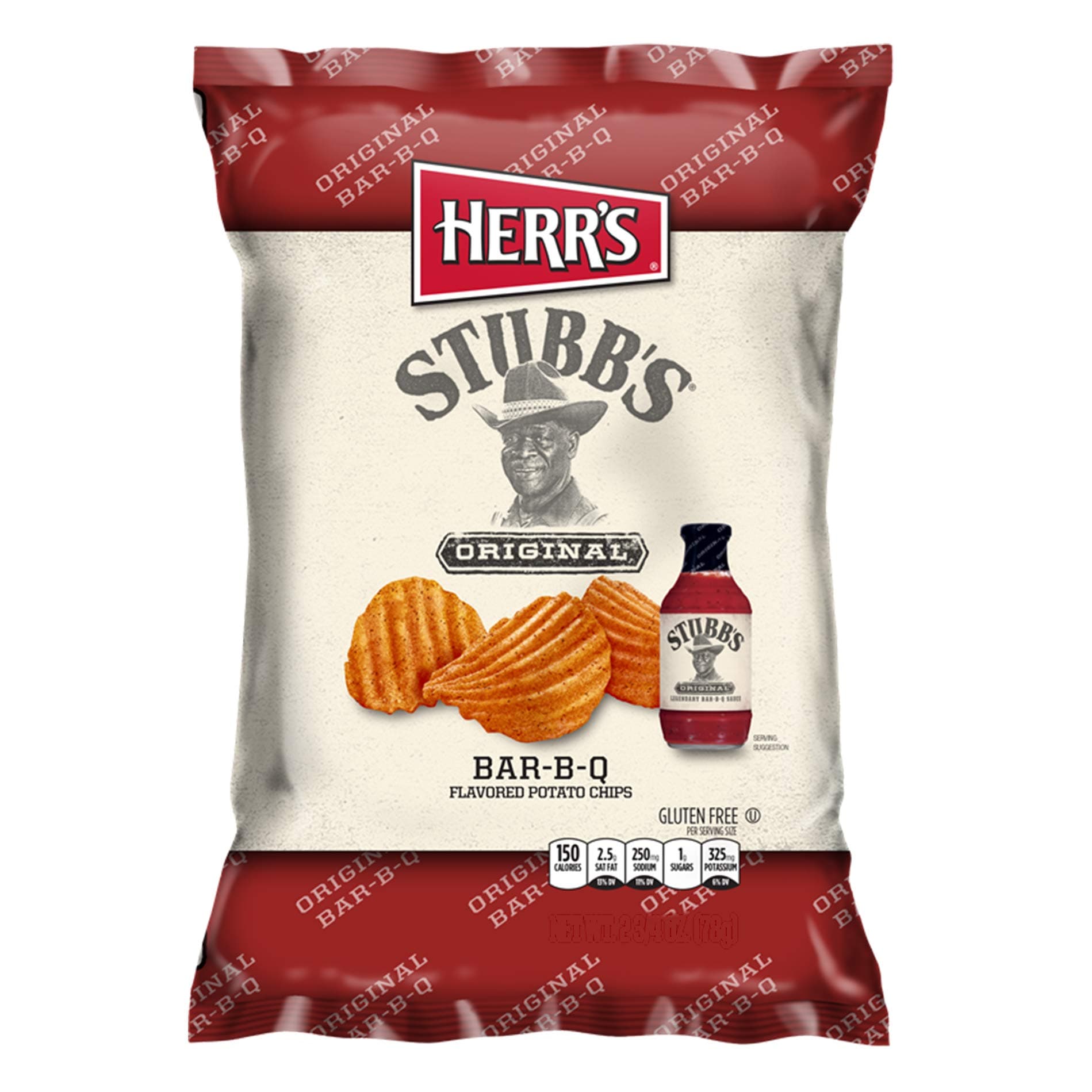 Herr's Stubb's Original Bar-b-q Flavored Potato Chips, 184.3 gm