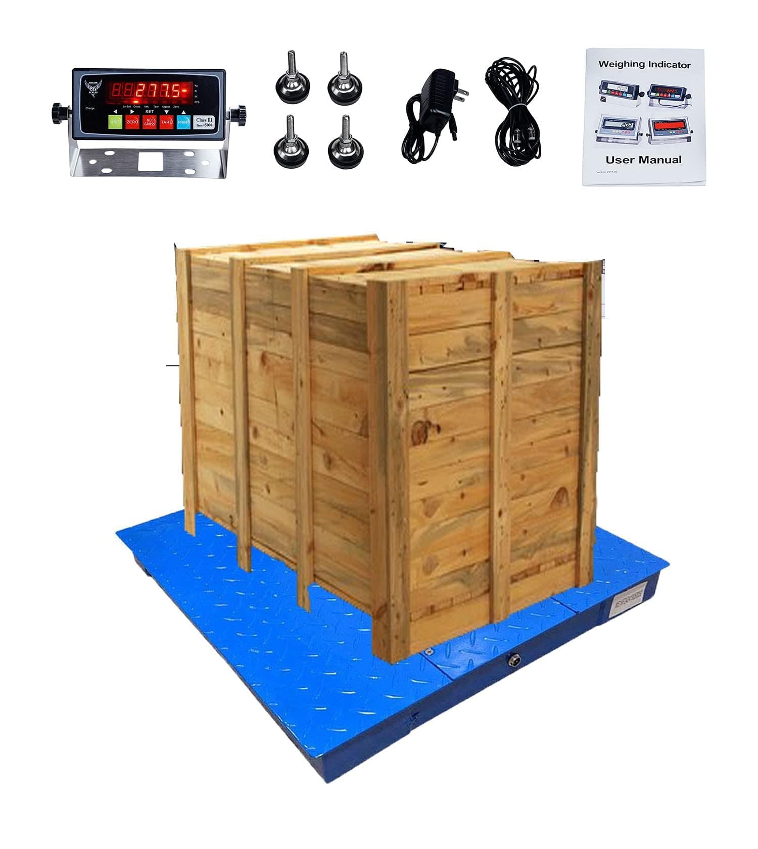 Industrial Floor Scale, 48" x 48", 5000LB/0.5LB, PEC Focus on Industry for 60 Years