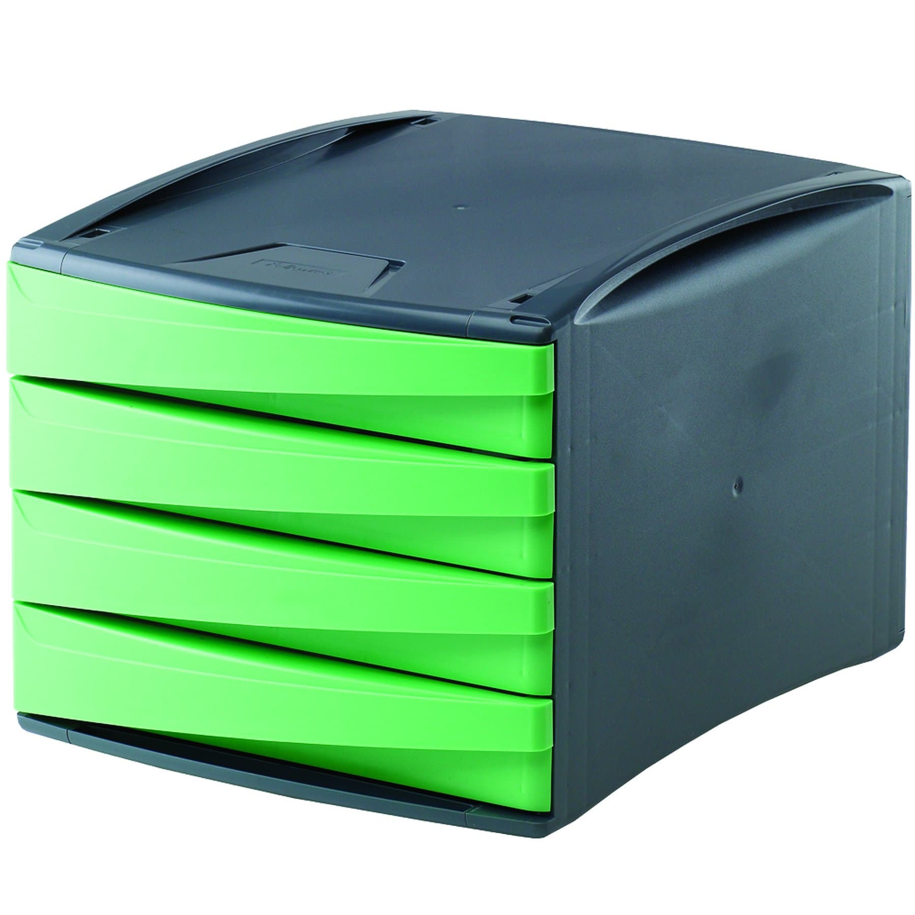 Fellowes G2Desk with 4 Drawers Made from 80% Recycled Material, Dark Grey/Green