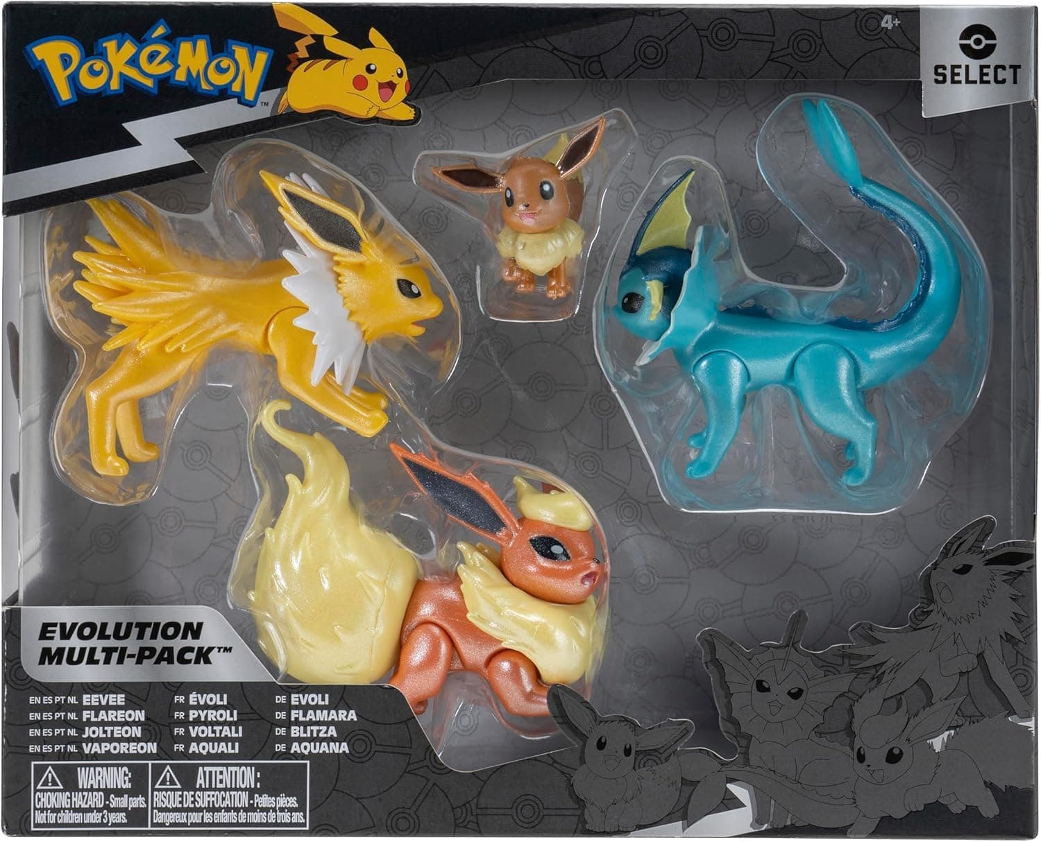 Pokemon Select Evolutions Multi-Pack (Eevee #1, 3" Jorteon, 3" Vapoleon, 3" Flareon)