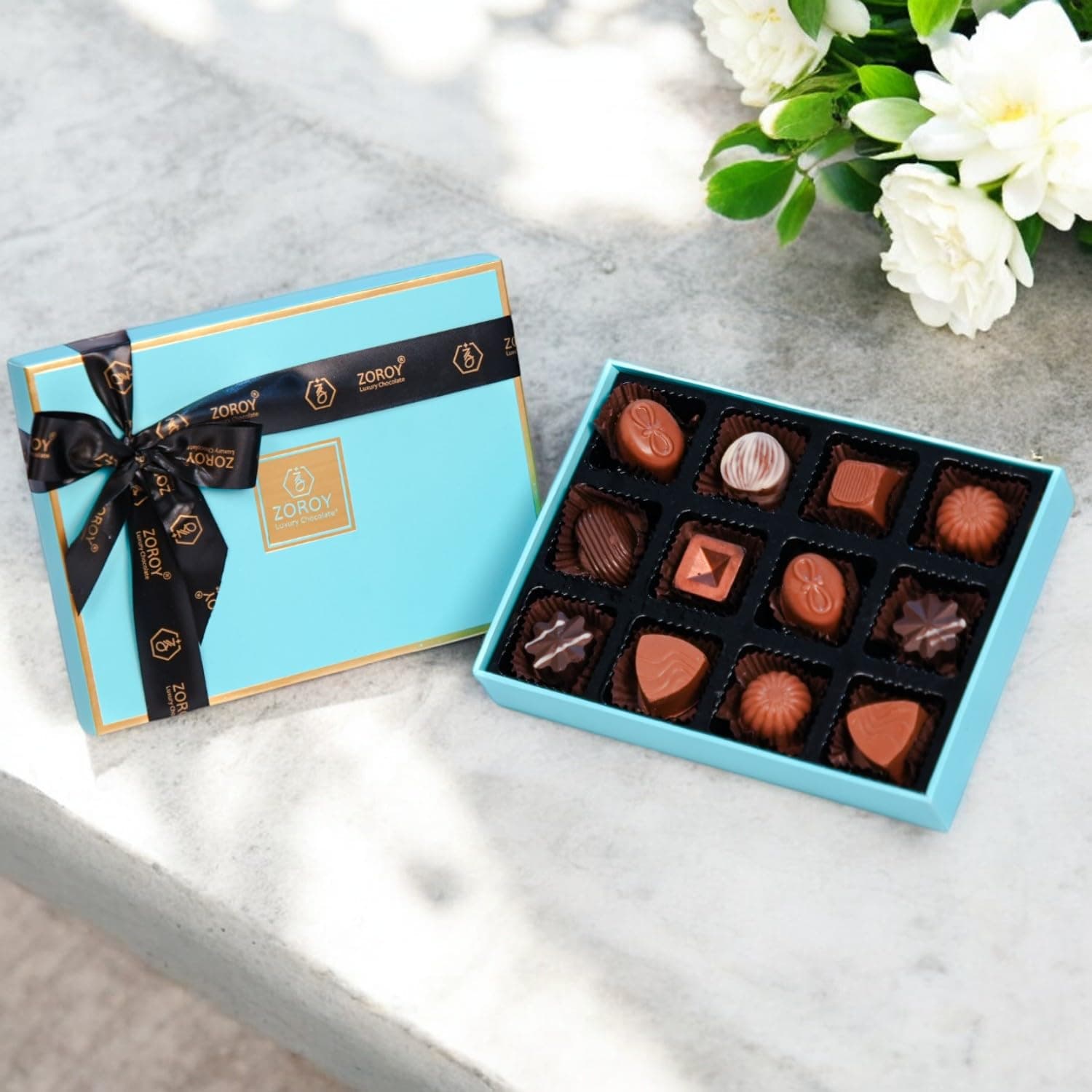 ZOROY Luxury Chocolate Assorted Milk & Dark Belgian Truffle Chocolates Gift Box Pack of - 12 Pieces for Celebration Corporate Diwali Birthday Anniversary wedding Festive