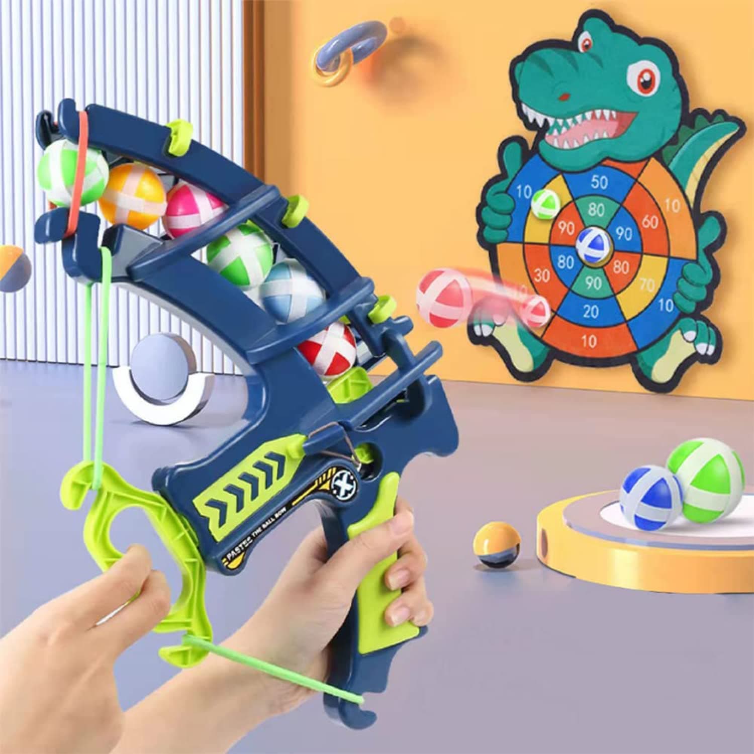 Target Shooting Games Kids Toys, Safe Shooting Games Toys, 1 Dinosaur Bow and Arrow with 24 Sticky Balls for 4 5 6 7 8 9 Years Old Boys Girls Toy Set Gift (Dinosaur)