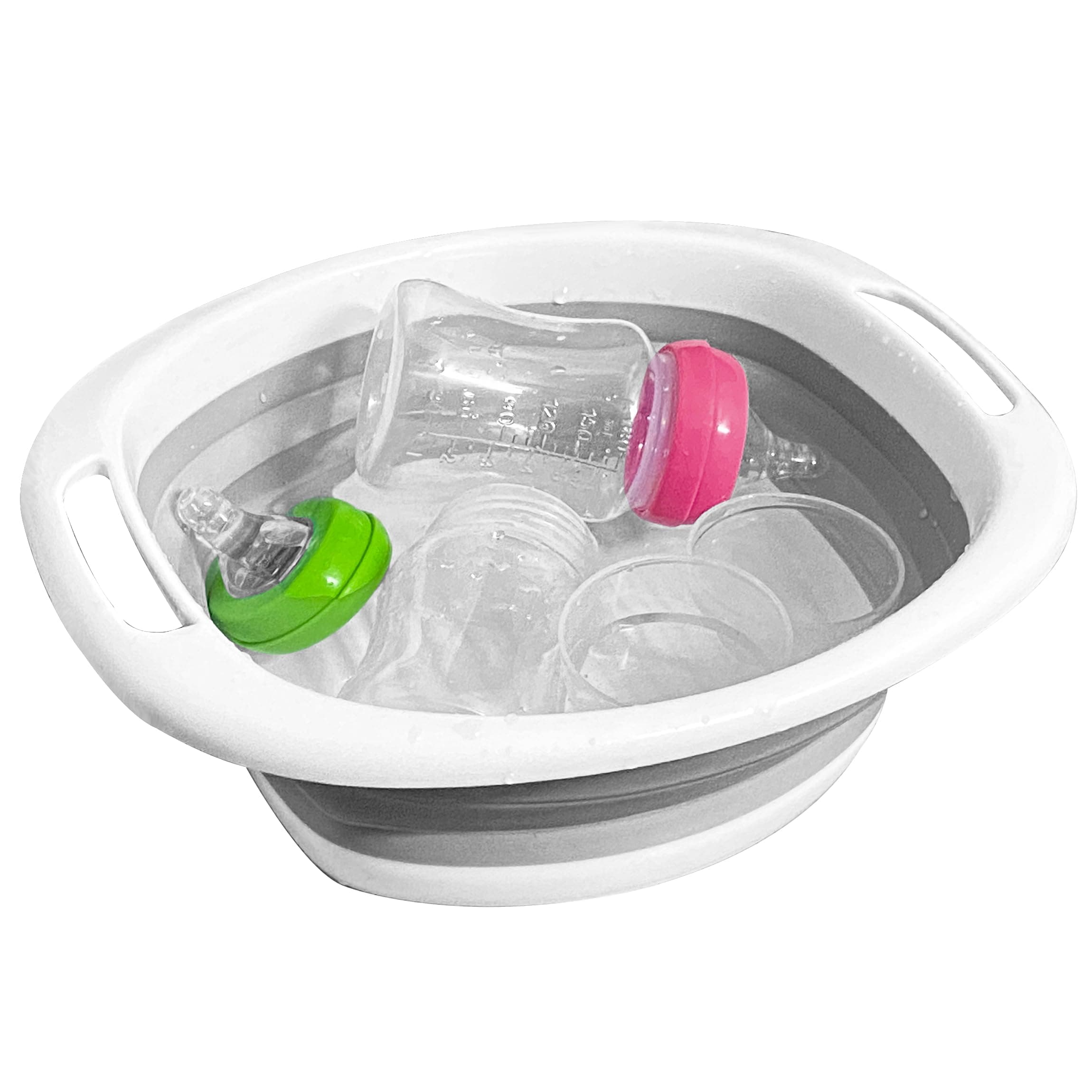 KEUYECollapsible Baby Bottle Dishwasher Basket, Baby Bottle Tub for Sink, Reusable Sink Basket for Home and Travel