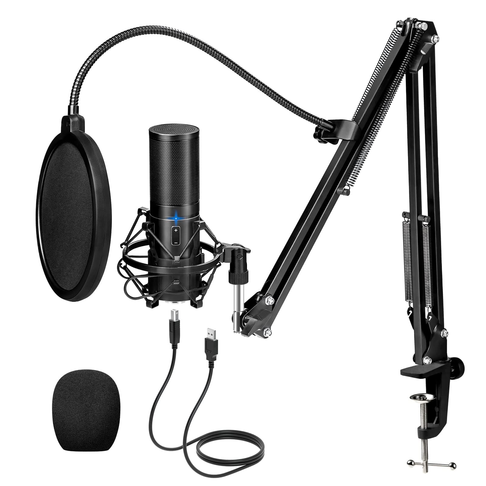 TONOR USB Microphone Kit Condenser Mic for Recording, Podcasting, Live streaming, Gaming or Chatting with Scissor Arm Stand/Shock Mount/Pop Filter/USB Cable