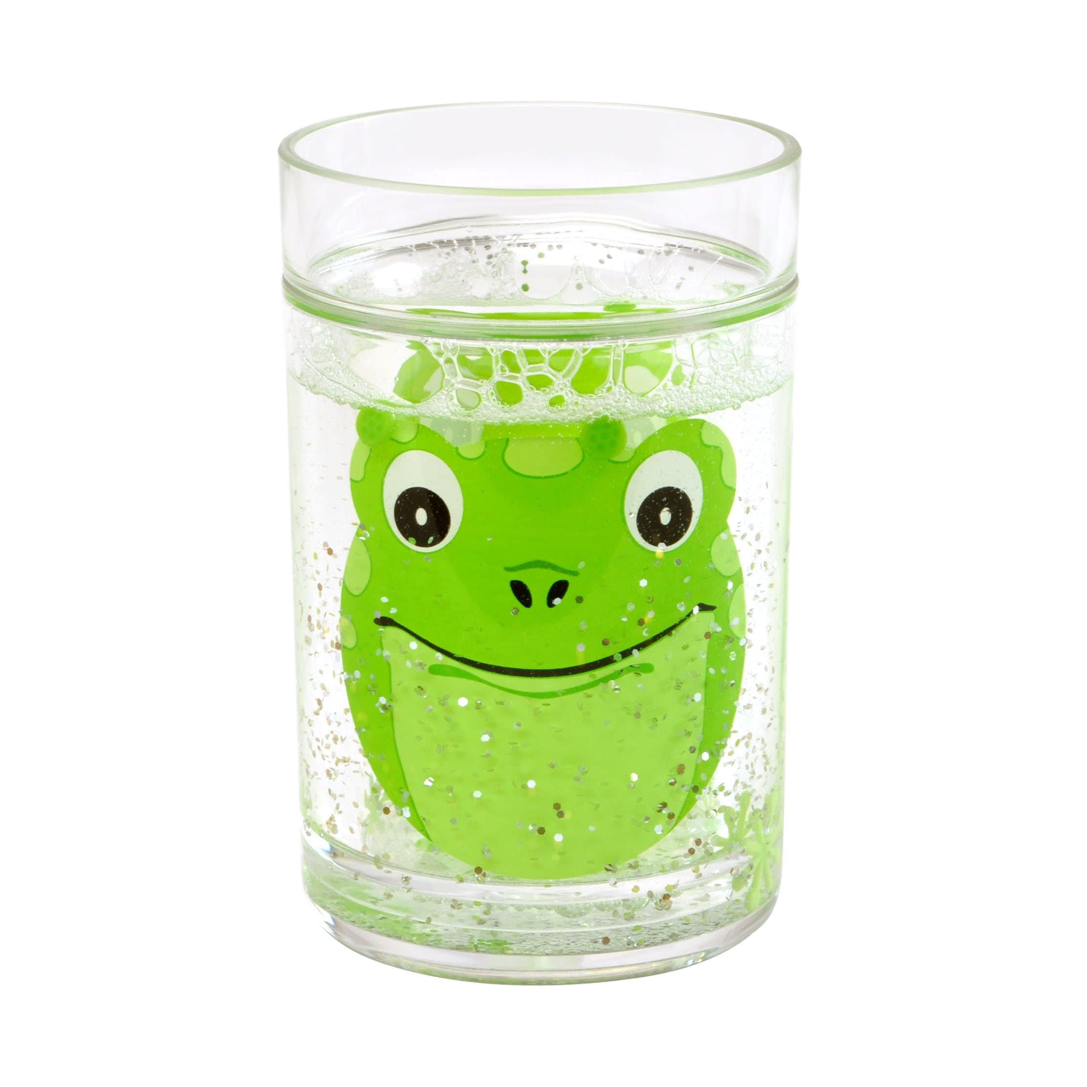 Epicurean Europe 10.5 x 7 cm Acrylic SAN Green Frog Design Floatie Tumbler, Clear