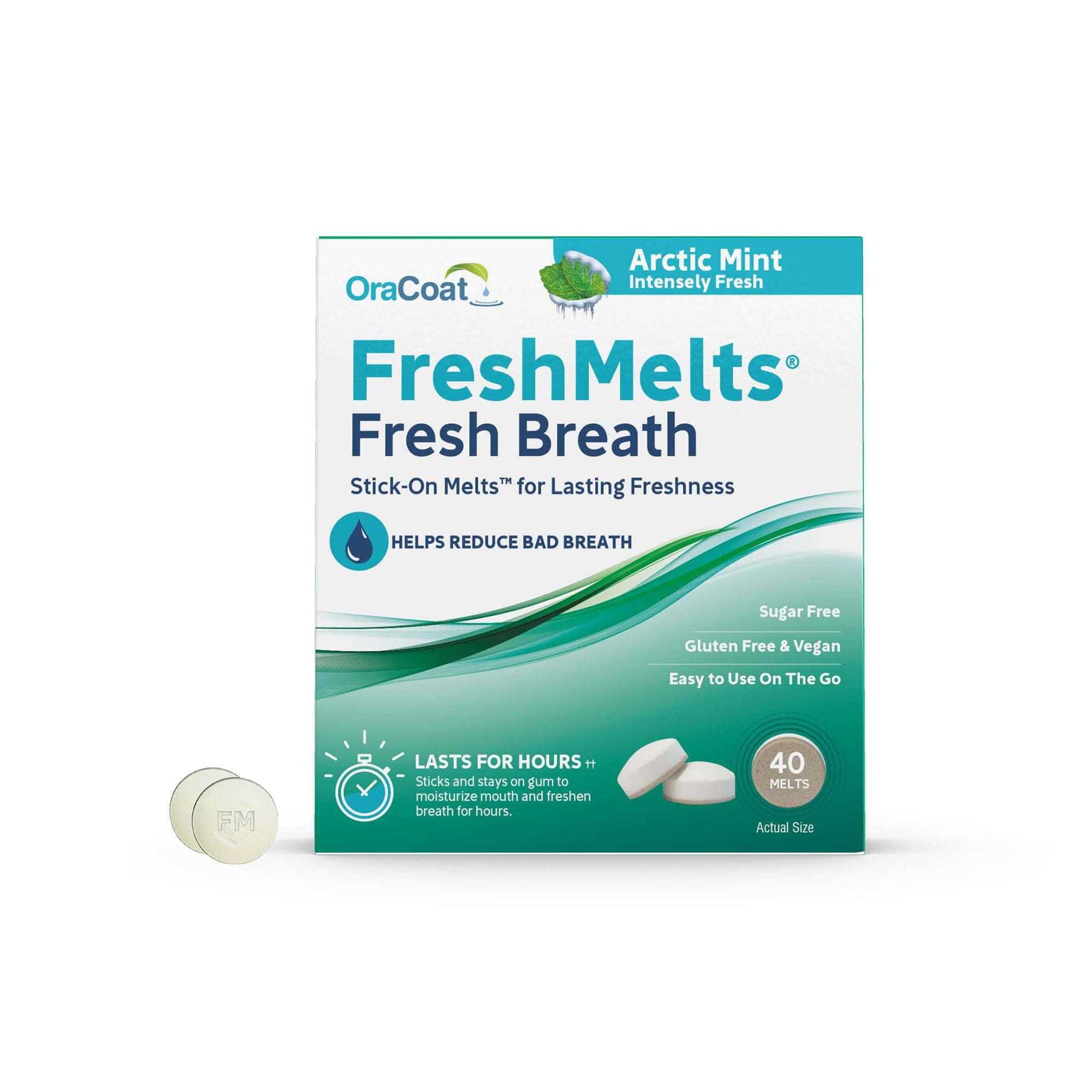 OraCoat® FreshMelts® Fresh Breath Stick-on™ Melts for Lasting Freshness, Sweet Mint 40 Count