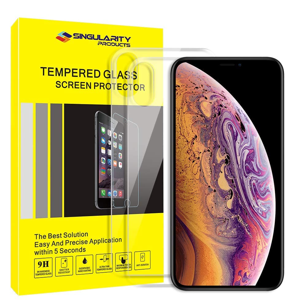 Back Screen Protector for iPhone Xs Max [2 Pack], Rear Tempered Glass [3D Touch] Temper Glass Film Anti-Fingerprint/Scratch Compatible with iPhoneXS Max (6.5 Inch,Only Back,2 Piece)