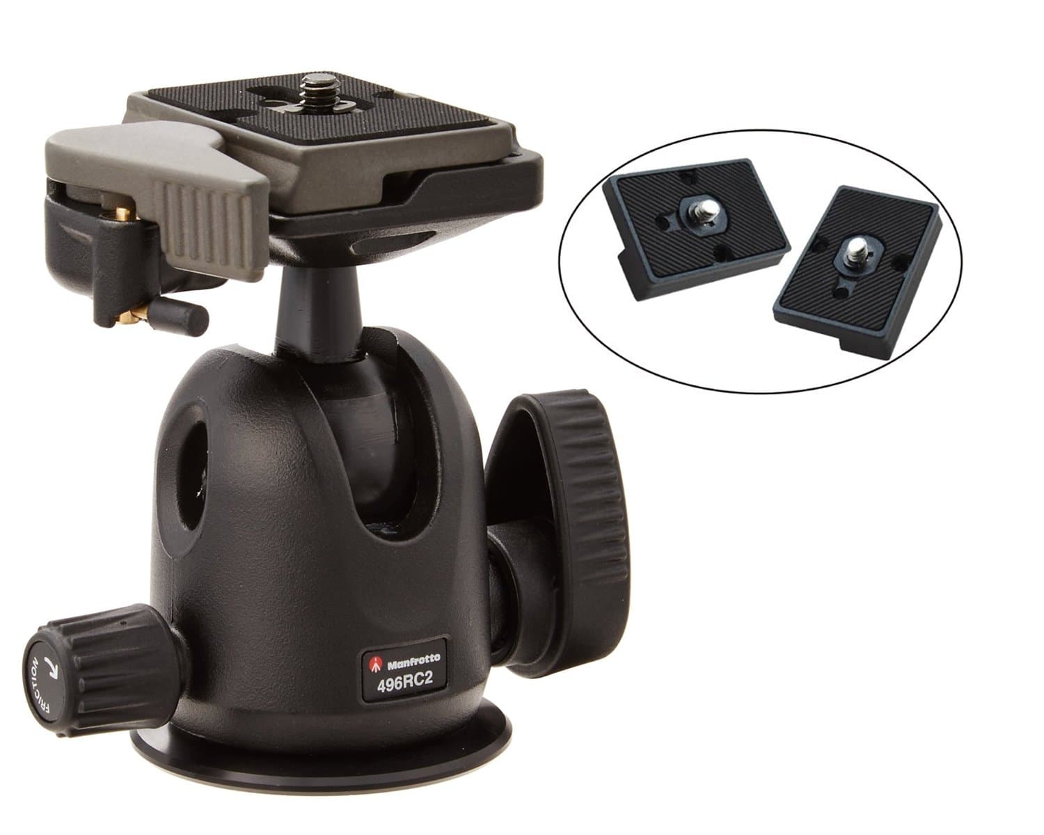 Manfrotto 496RC2 Compact Ball Head with Quick Release Plate Includes Two ZAYKiR Quick Release Plates