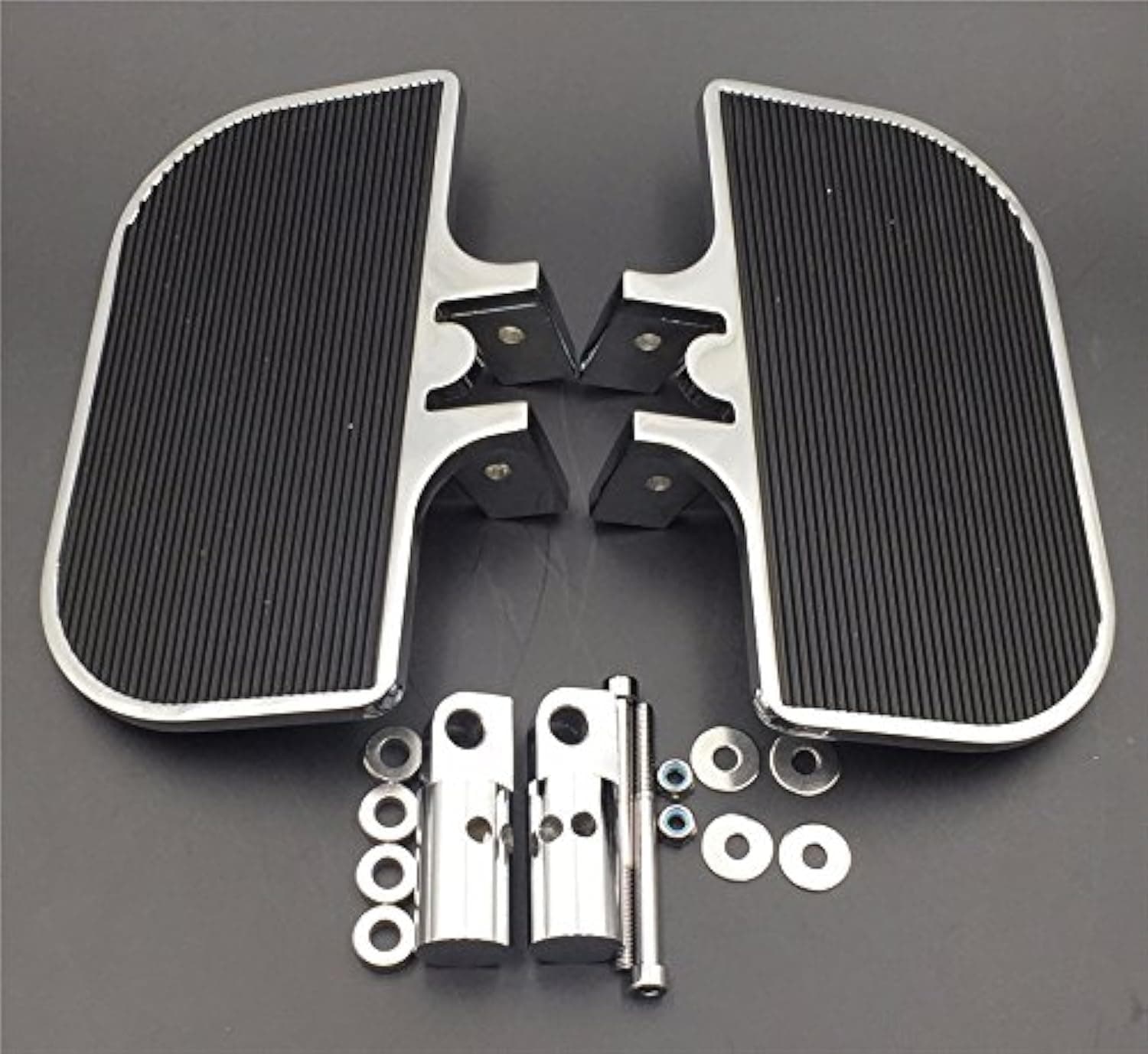 HTTMT MT216-070-CD Chrome Passenger Mini Floorboards Rear Footboards Foot Rest Pegs Mounts Compatible with Harley-Davidson Electra Glide Heritage Softail Fat Boy