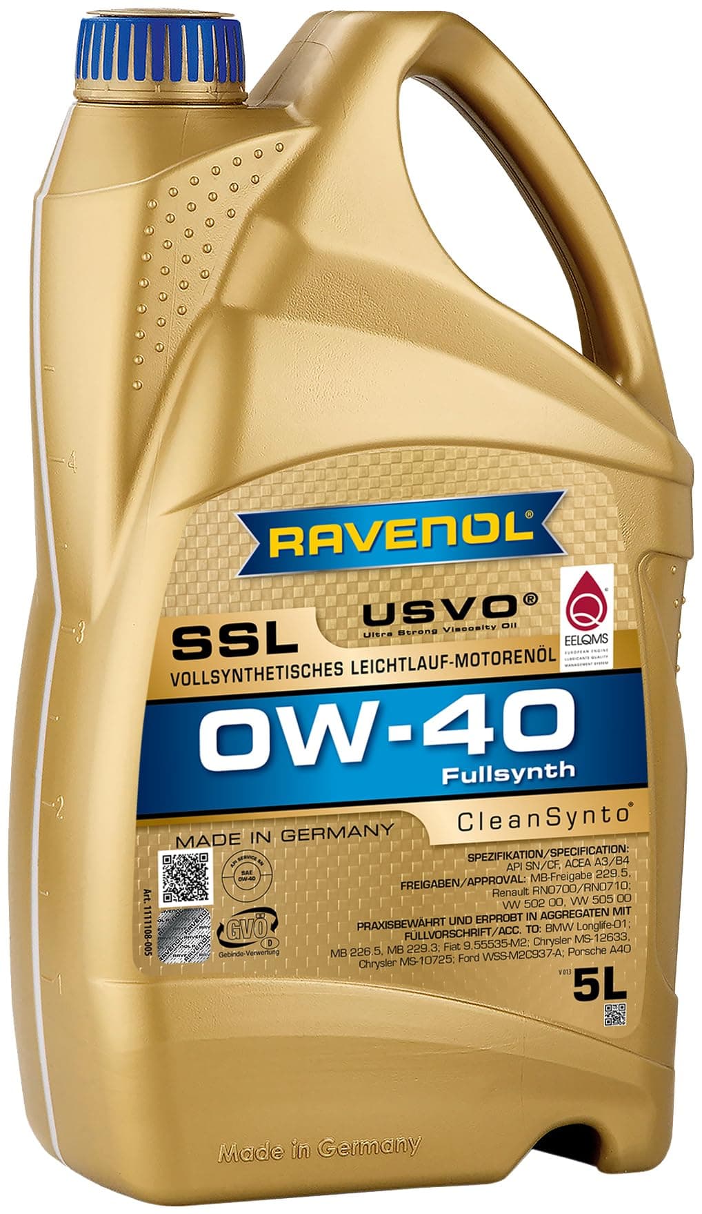 J1A1557 SSL 0W-40 Fully Synthetic Motor Oil (5 Liter)