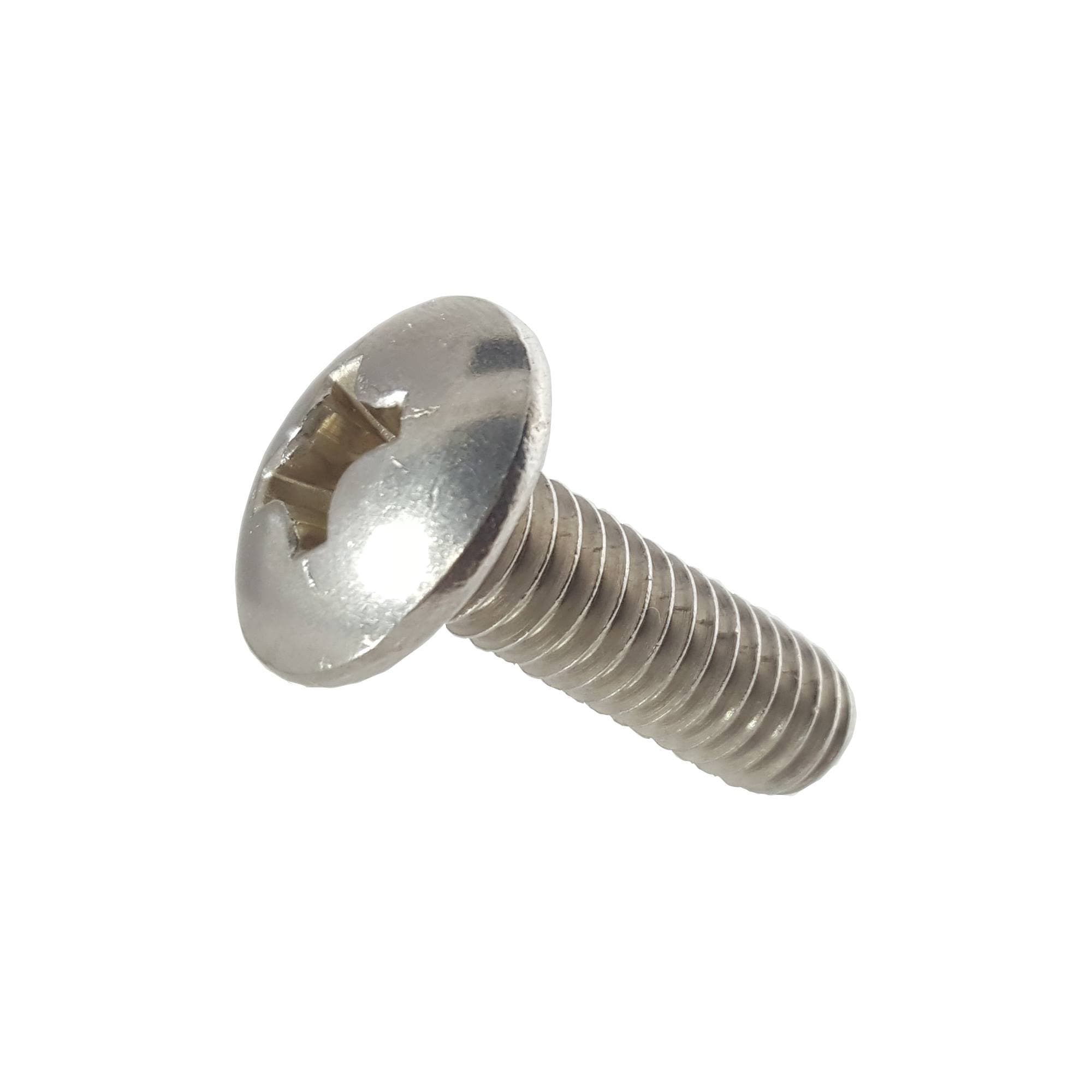 5/16-18 x 3" Truss Head Machine Screws, Full Thread, Phillips Drive, Stainless Steel 18-8, Bright Finish, Machine Thread, Quantity 10 Pieces by Fastenere
