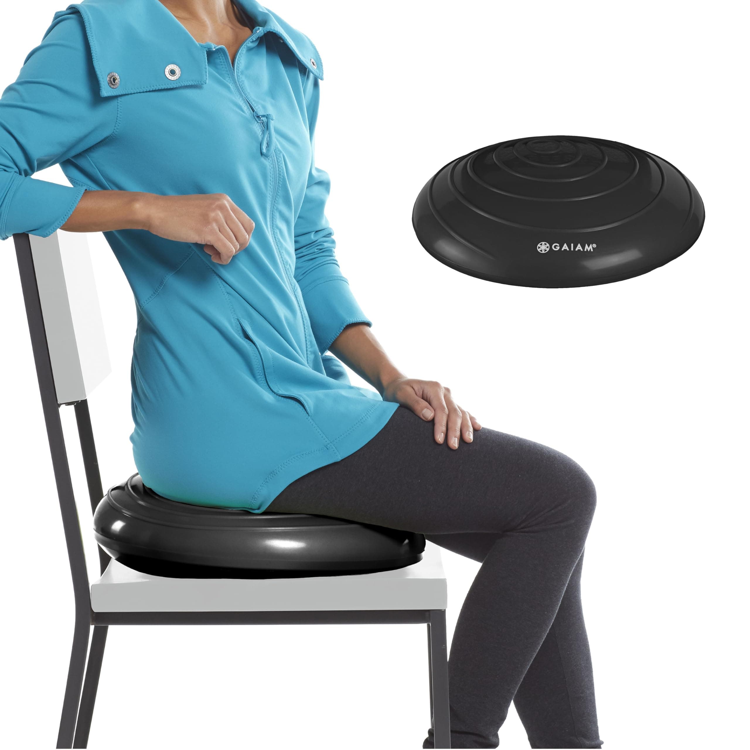Gaiam Balance Disc Wobble Cushion Stability Core Trainer for Home or Office Desk Chair & Kids Alternative Classroom Sensory Wiggle Seat